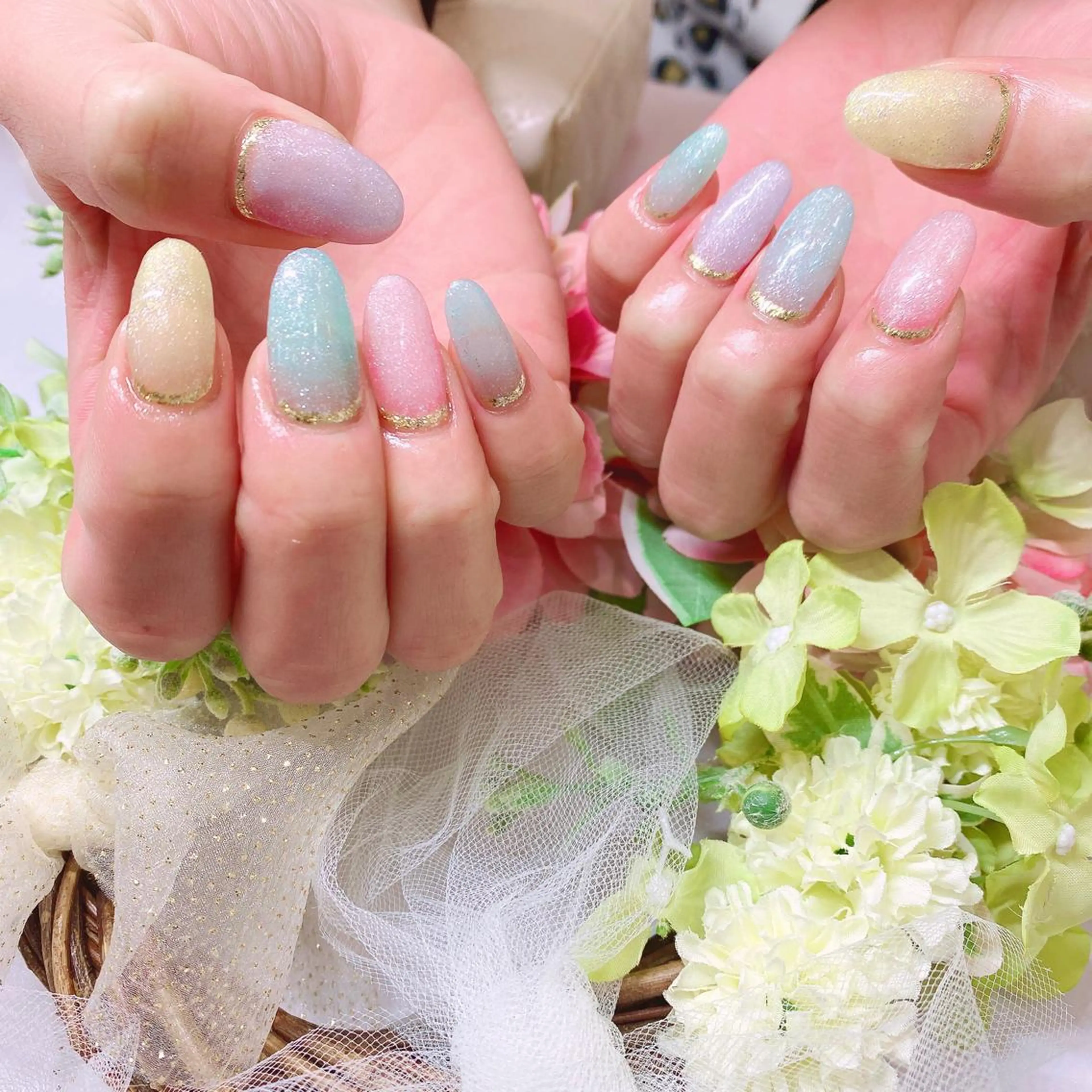 ネイル パステルネイル フットネイル Nail Salon Leafのネイルデザイン