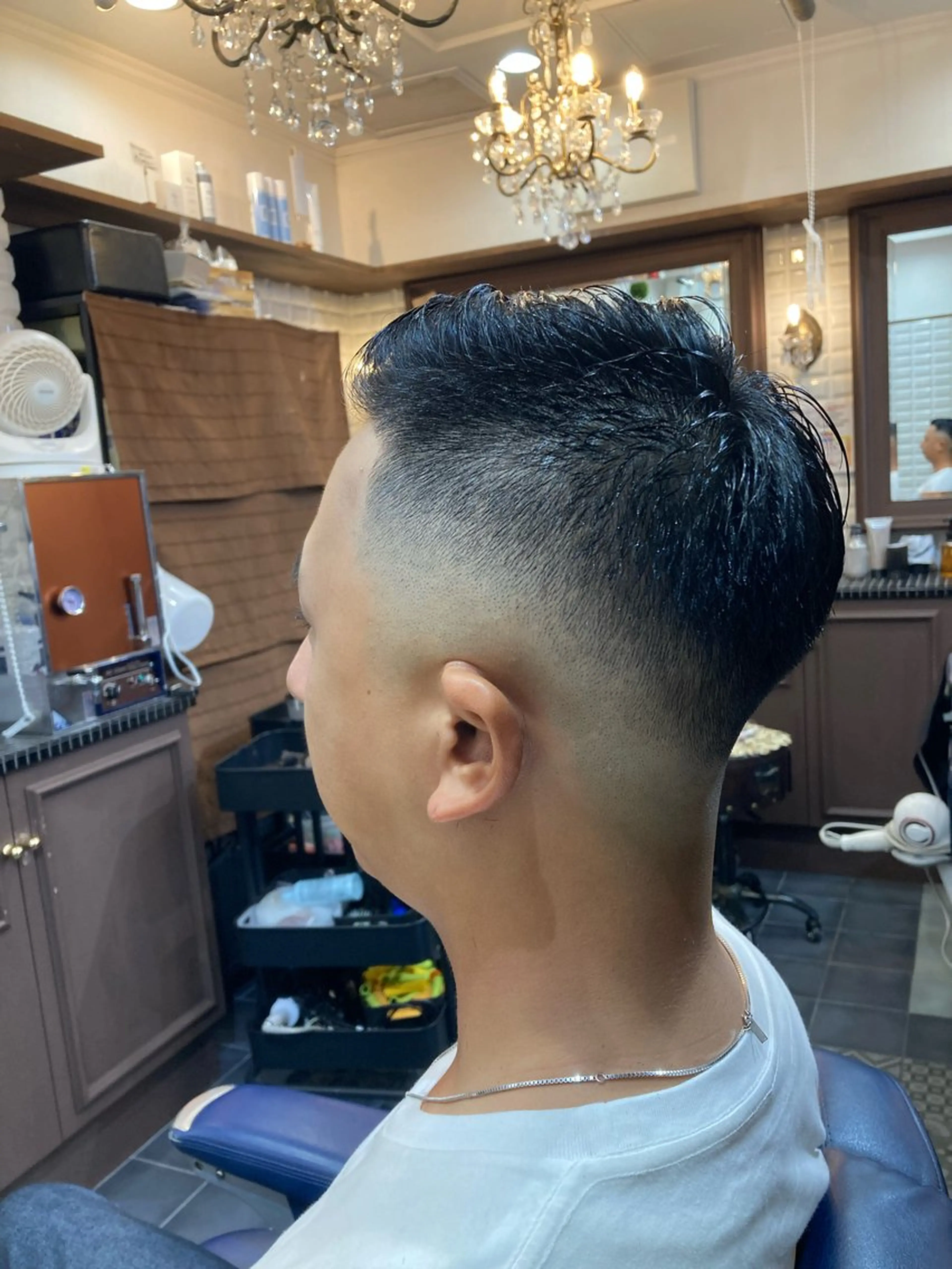 ショート メンズ フェードカット スキンフェード ルピナス中田店長 山口大地のヘアスタイル