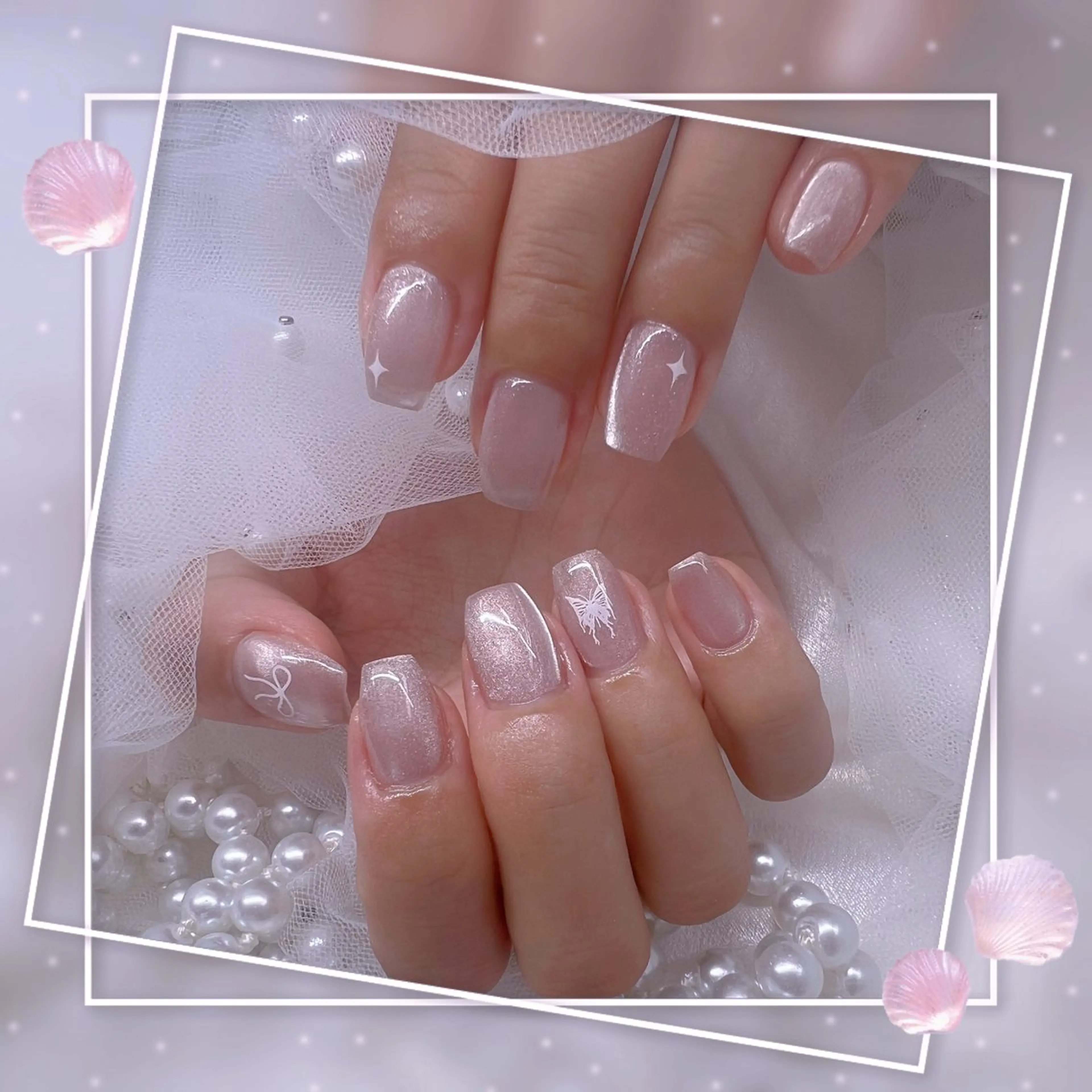 ネイル チークネイル フレンチネイル グラデーション マグネットネイル マグネットフレンチ Chill Nailsalonのネイルデザイン