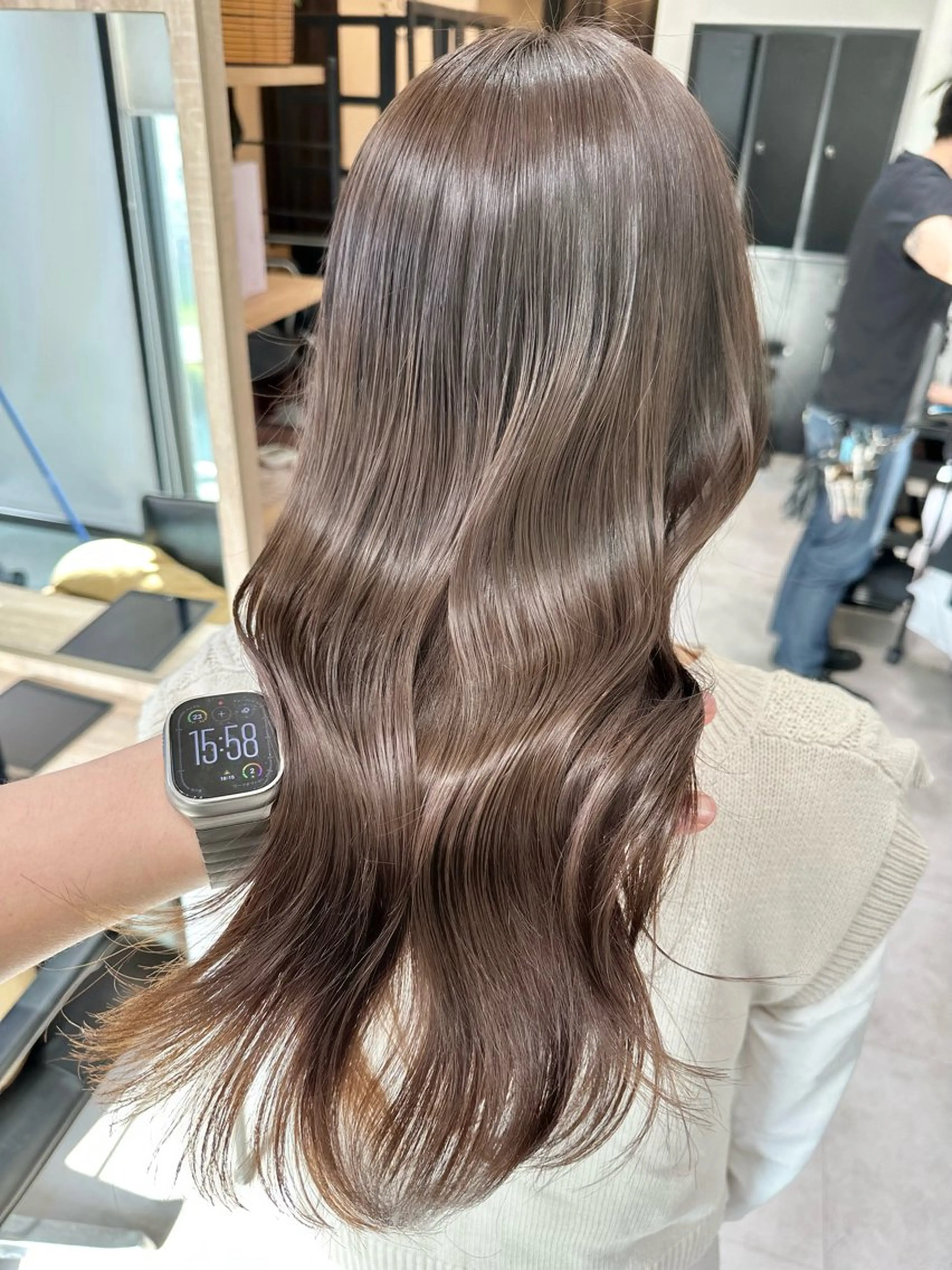 ミディアム カット ヘアカラー トリートメント ✨透明感カラー/縮毛 恵比寿HAYATO✨のヘアスタイル