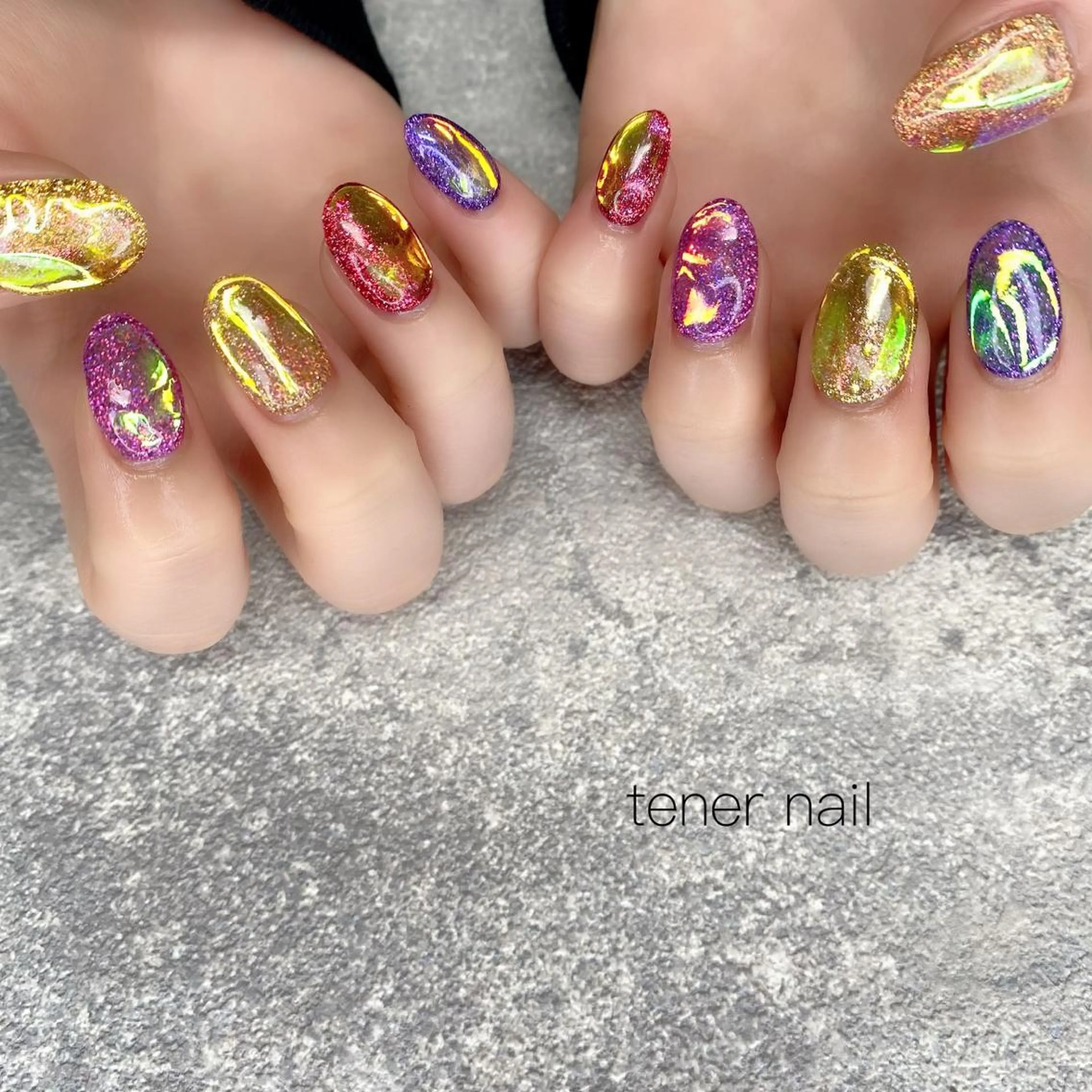 ネイル 氷ネイル・うるうるネイル tener  nail  テネルネイル所属・テネルネイル tener nailのネイルデザイン