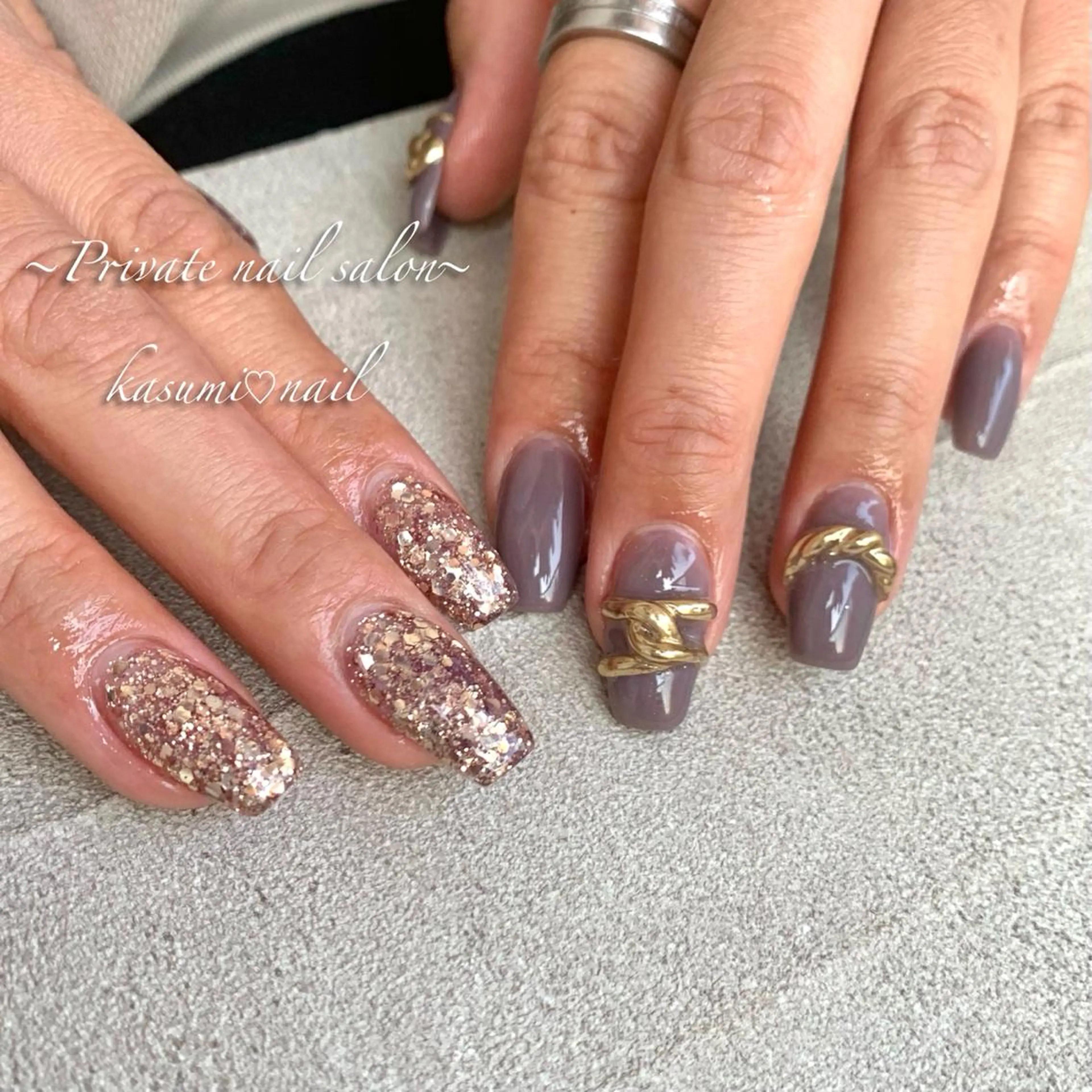 ネイル アートネイル ラメ(グリッター) マグネットネイル ミラーネイル ニュアンスネイル KASUMI♡ Nailのネイルデザイン