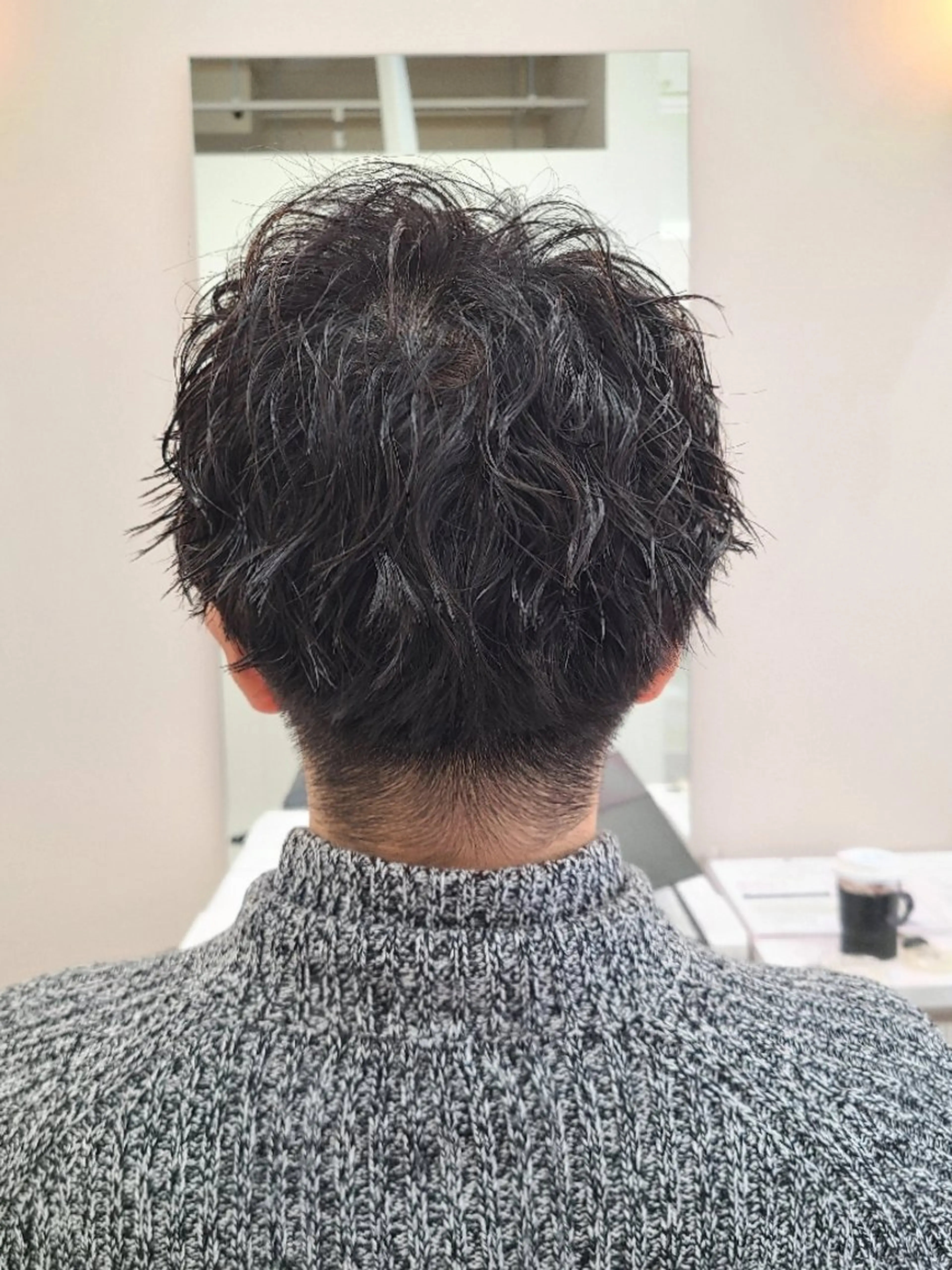 ショート パーマ メンズ メンズパーマ カット パーマ 桐島 令奈のヘアスタイル