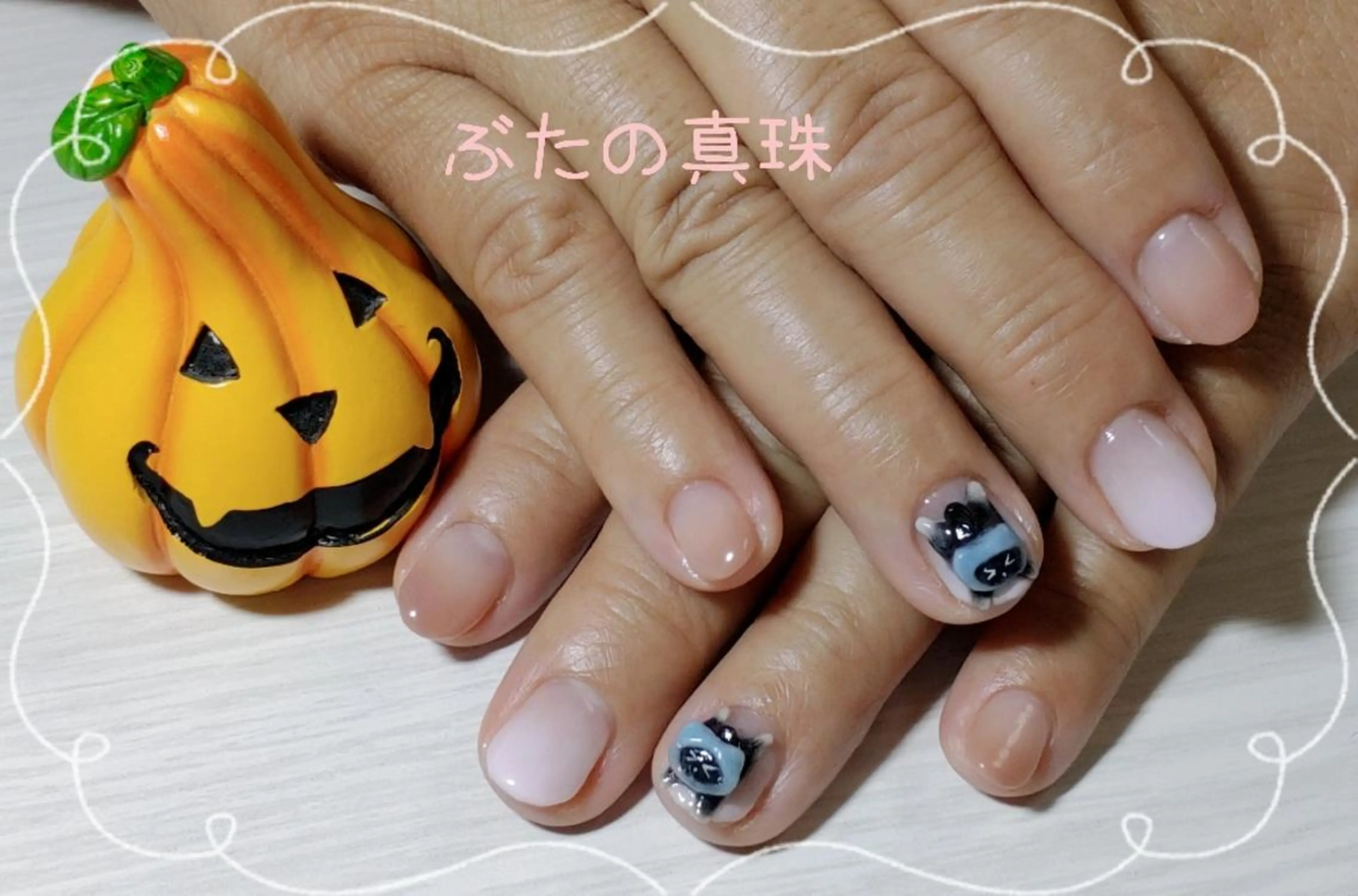 ネイル ブルー 林 珠里のネイルデザイン