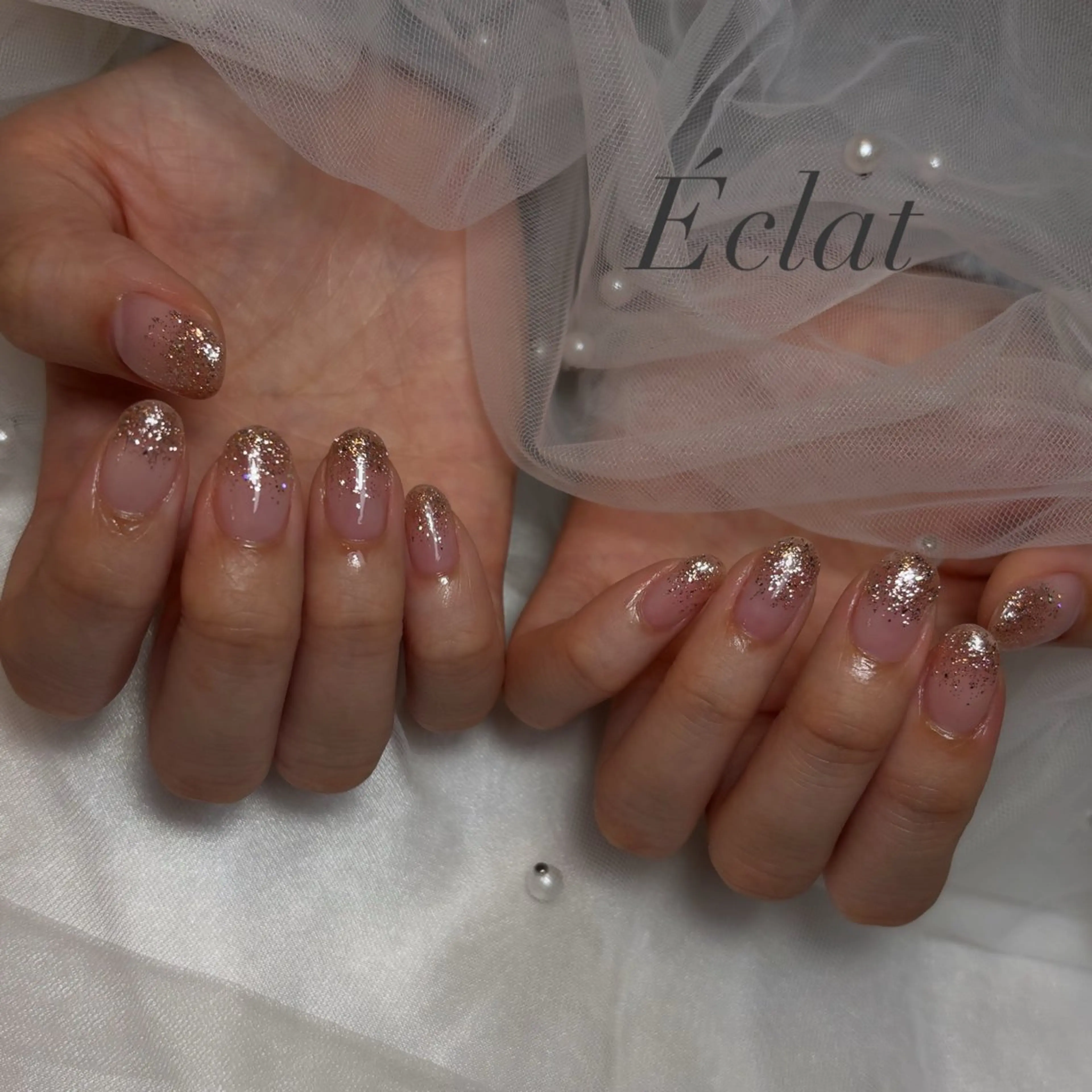 ネイル ラメ(グリッター) ラメグラデーション ハンドネイル nail salon Éclatのネイルデザイン