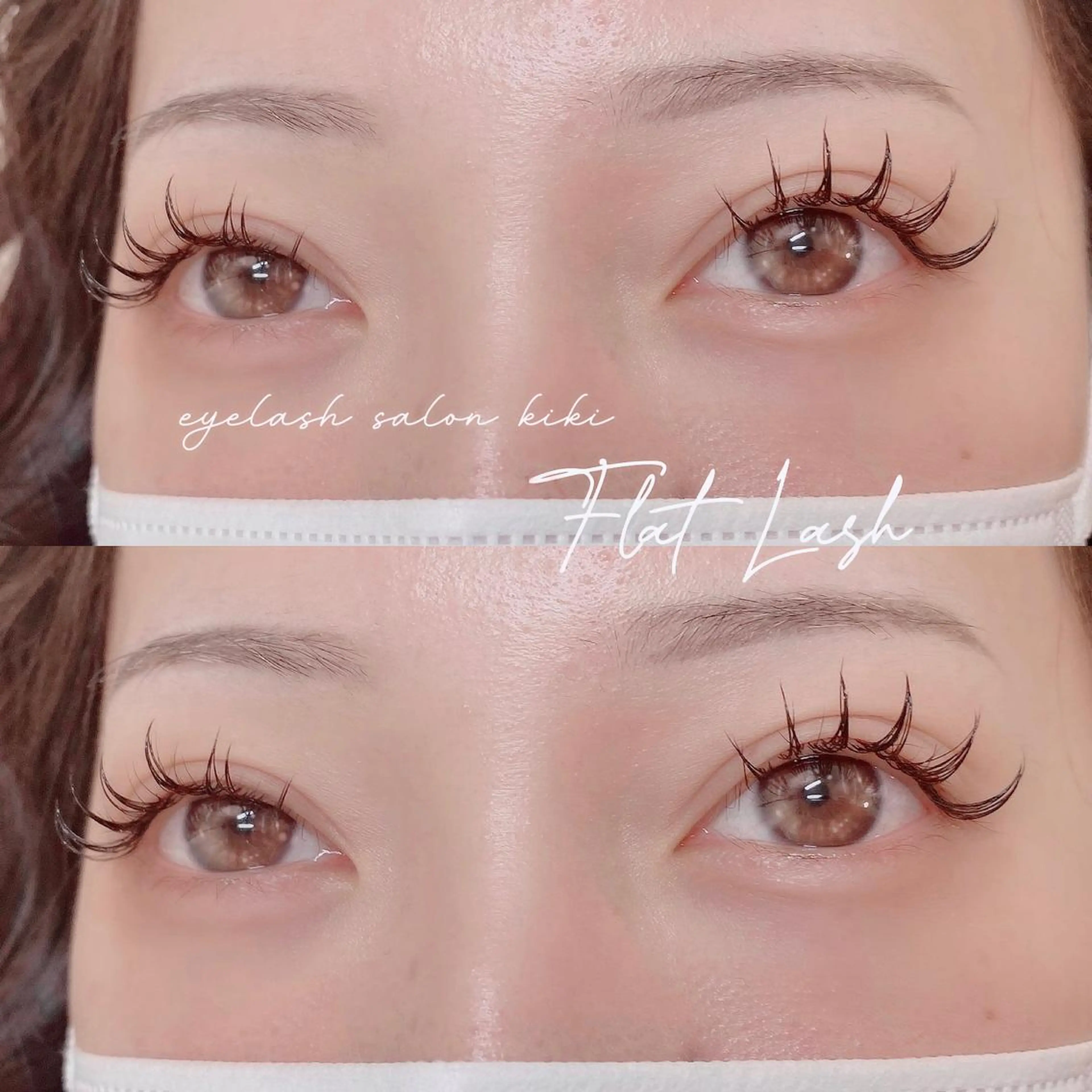 マツエク・マツパ 束感まつ毛 フラットラッシュ ワンホンマツエク マツエク 玉造駅すぐ⌇kiki eyelashのマツエク・マツパデザイン
