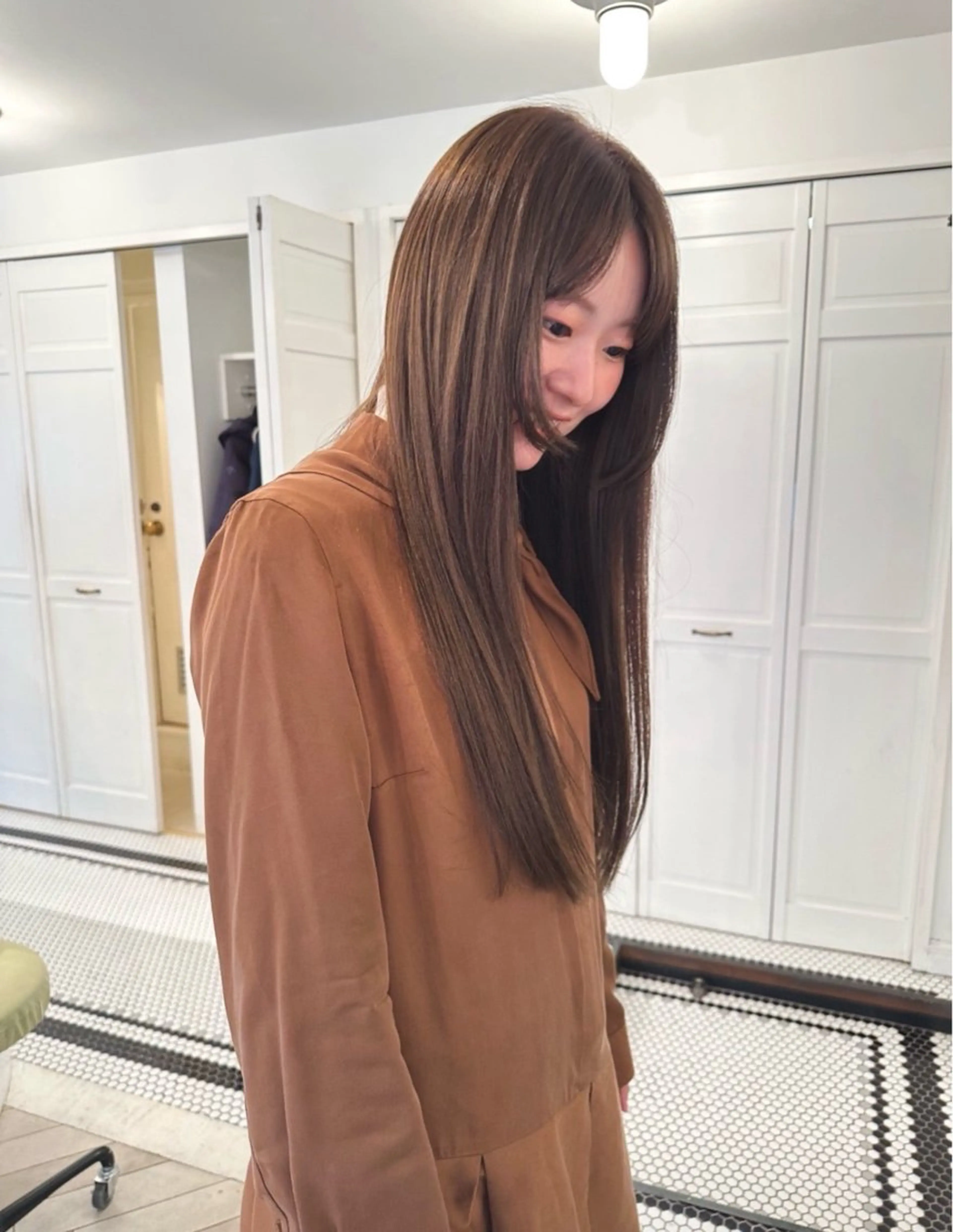 ロング パーマ 縮毛矯正 升方 楓のヘアスタイル