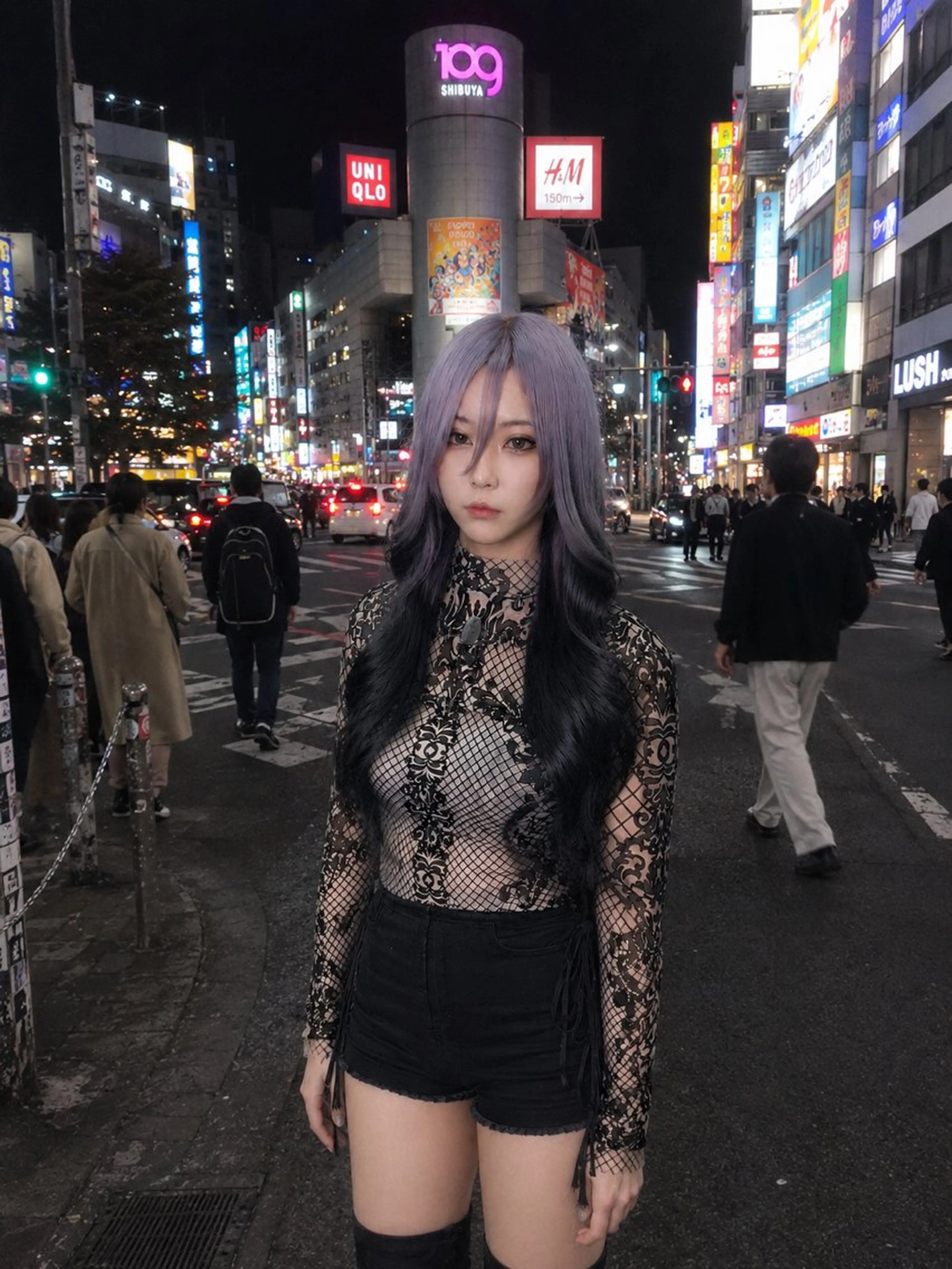 ロング カラー 韓国風ヘア ホワイト&レイヤーカ ットエクステ長畠俊輔のヘアスタイル