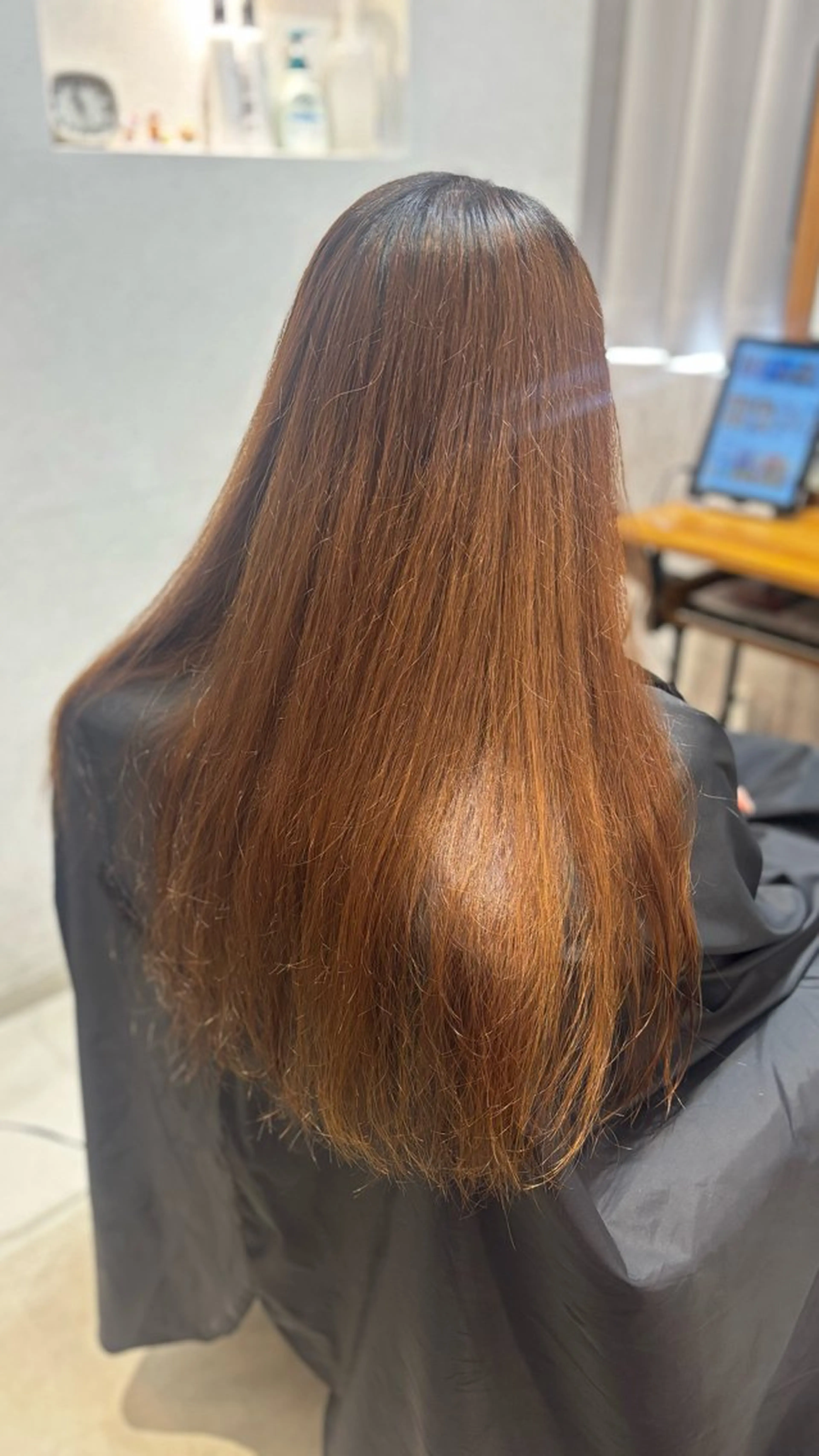 ロング 縮毛矯正 トリートメント 【完全個室】髪質改善 暖色カラー/山崎唯奈のヘアスタイル
