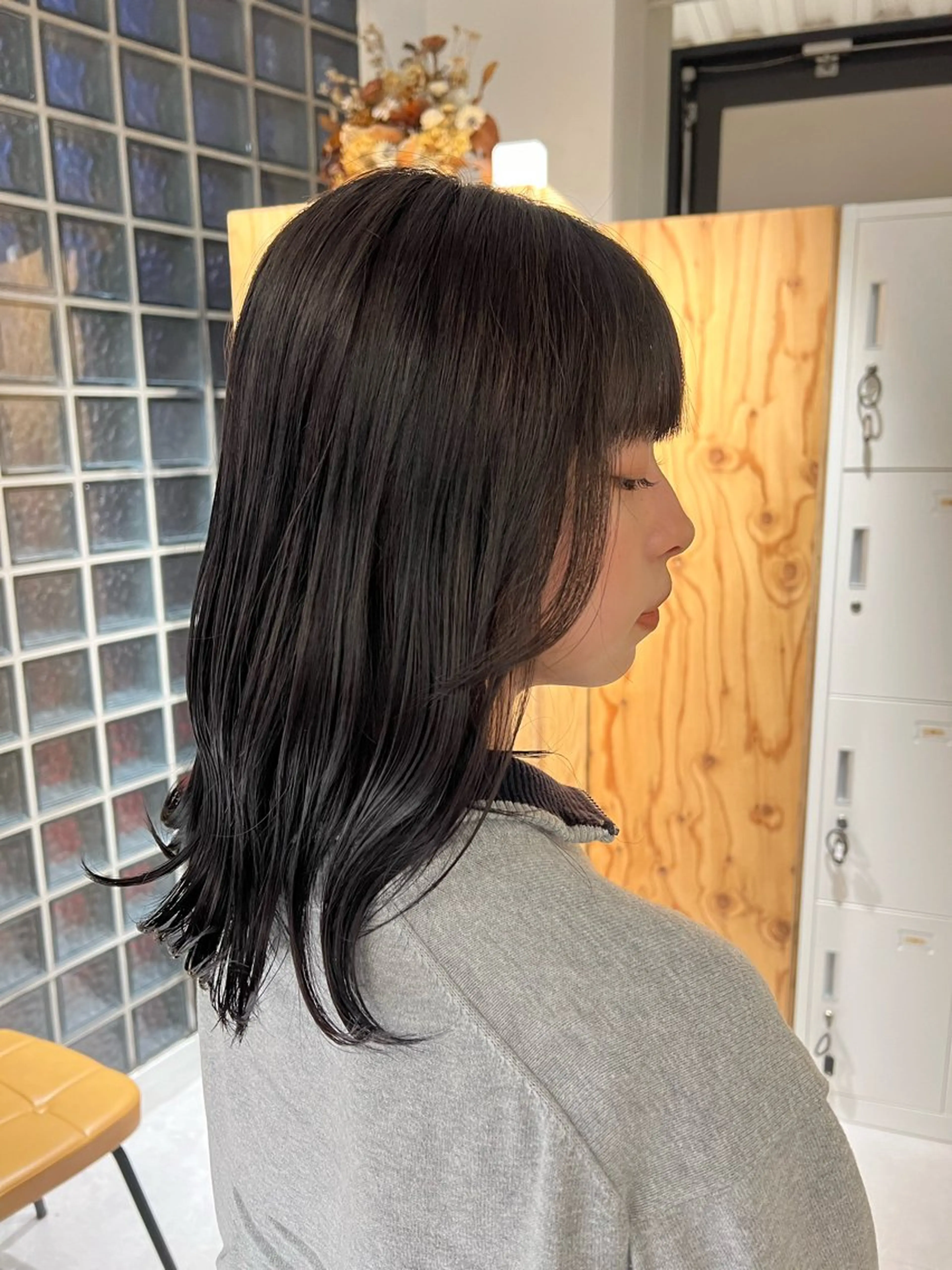 セミロング カラー ブリーチ グレージュ シアーグレージュ 梅田/ 髪質改善/ 似合わせ/RINKAのヘアスタイル