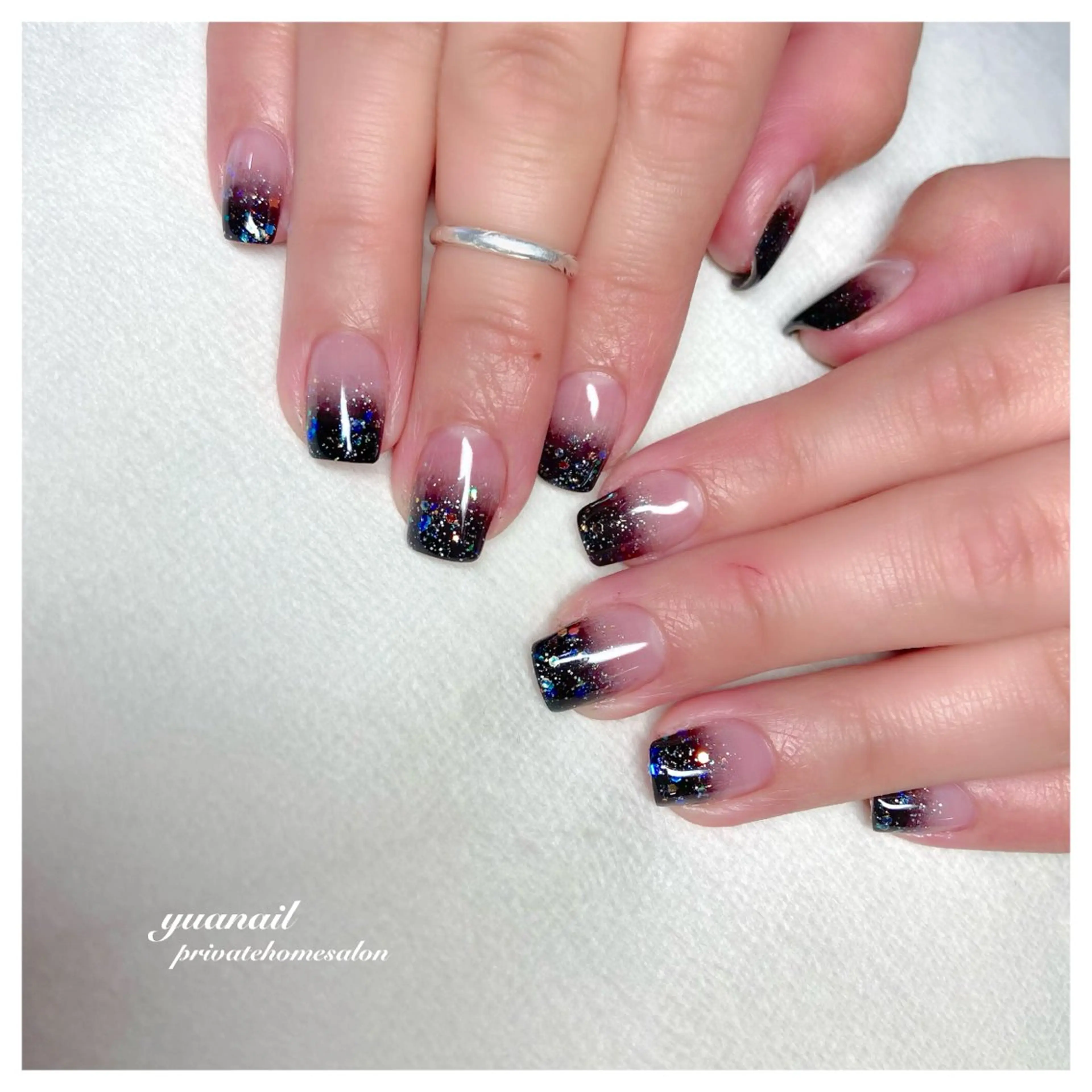 ネイル グラデーション ラメ(グリッター) YÜA NAILのネイルデザイン