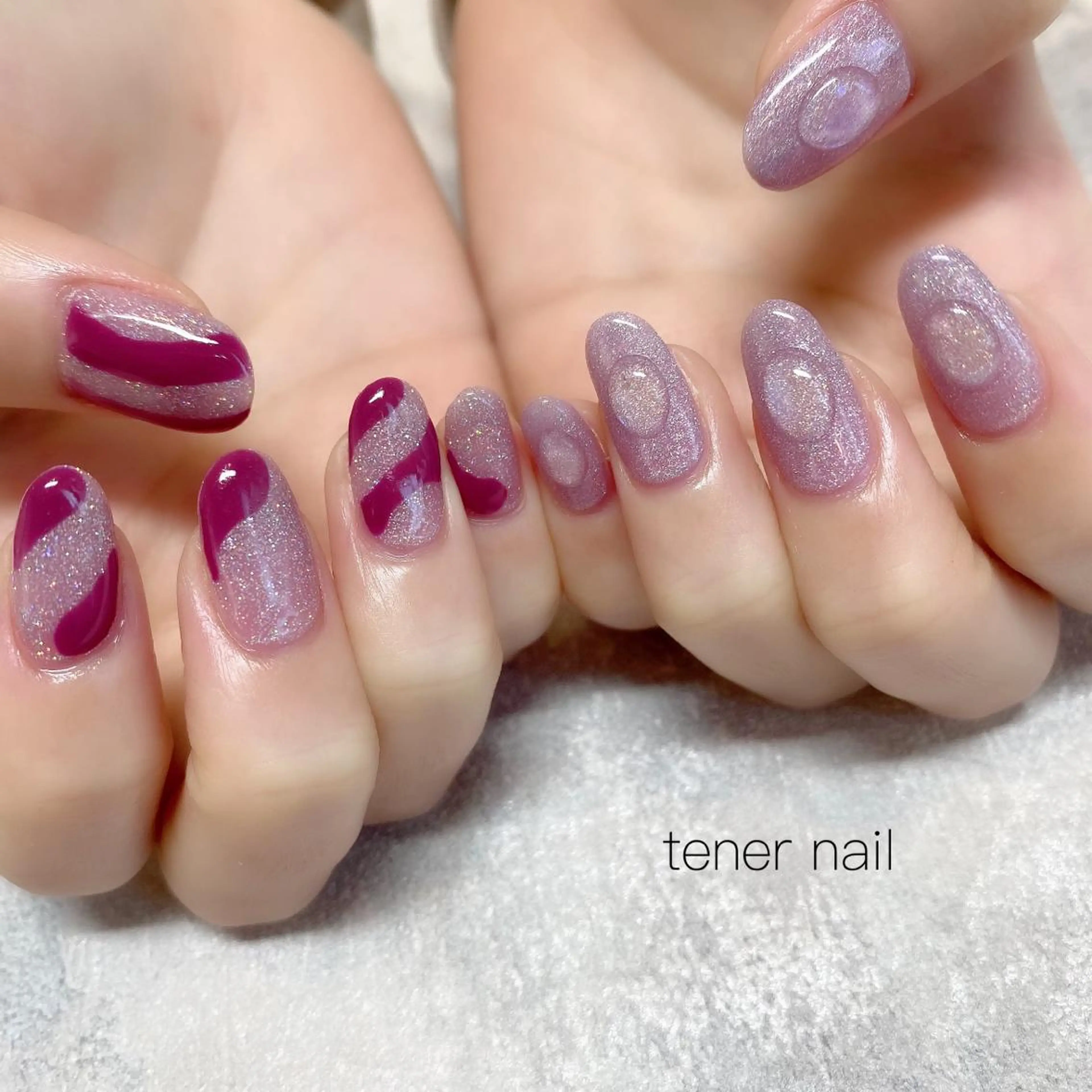 ネイル パープル テネルネイル tener nailのネイルデザイン