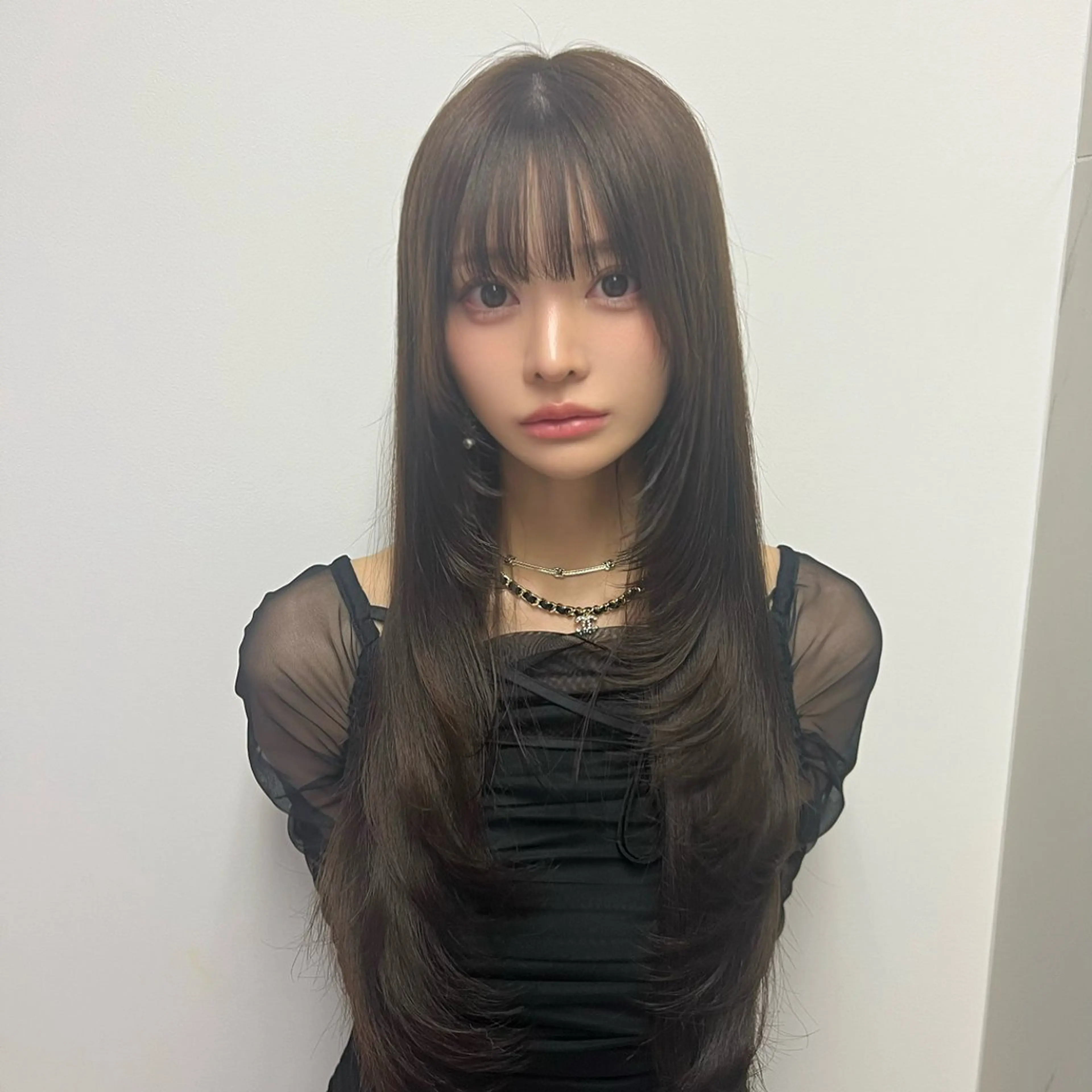 ロング レイヤーカット カット ヘアカラー トリートメント 西村 雄二/エクステのヘアスタイル