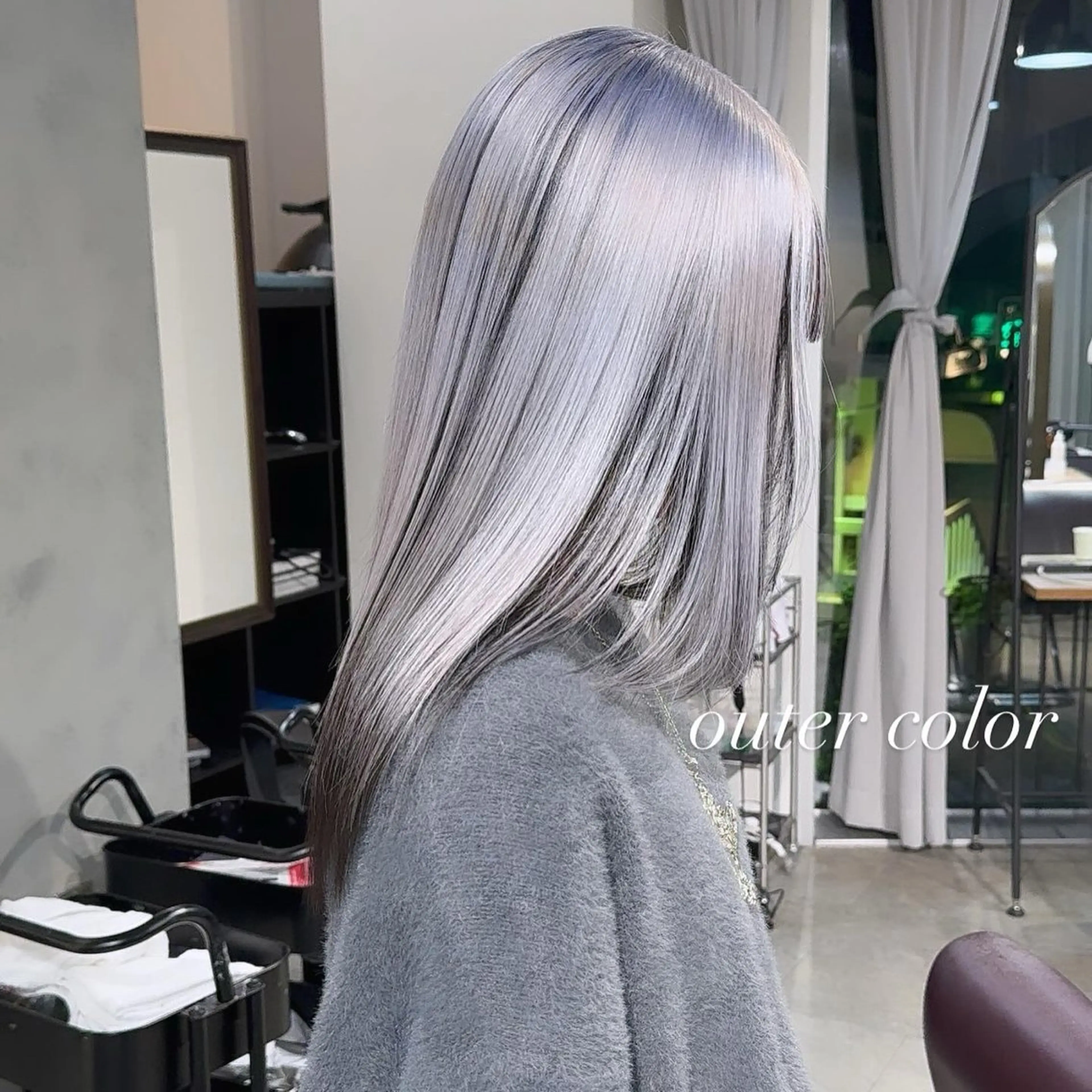 セミロング カラー カット ヘアカラー トリートメント ヘアセット 💜ハイトーン💛 マジカルかいちゃんのヘアスタイル