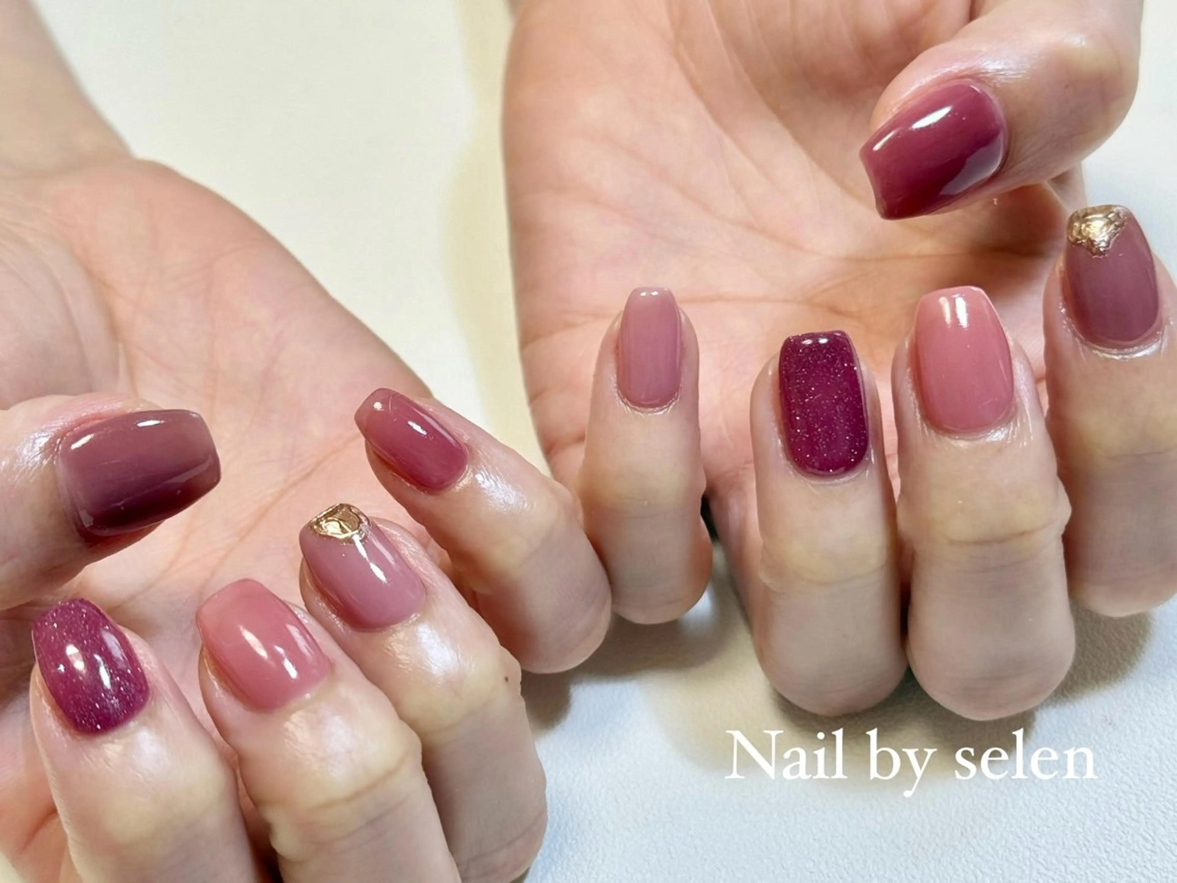ネイル アートネイル ジェルネイル ニュアンスネイル パラジェル シンプルネイル ハンドネイル Nail by selenのネイルデザイン