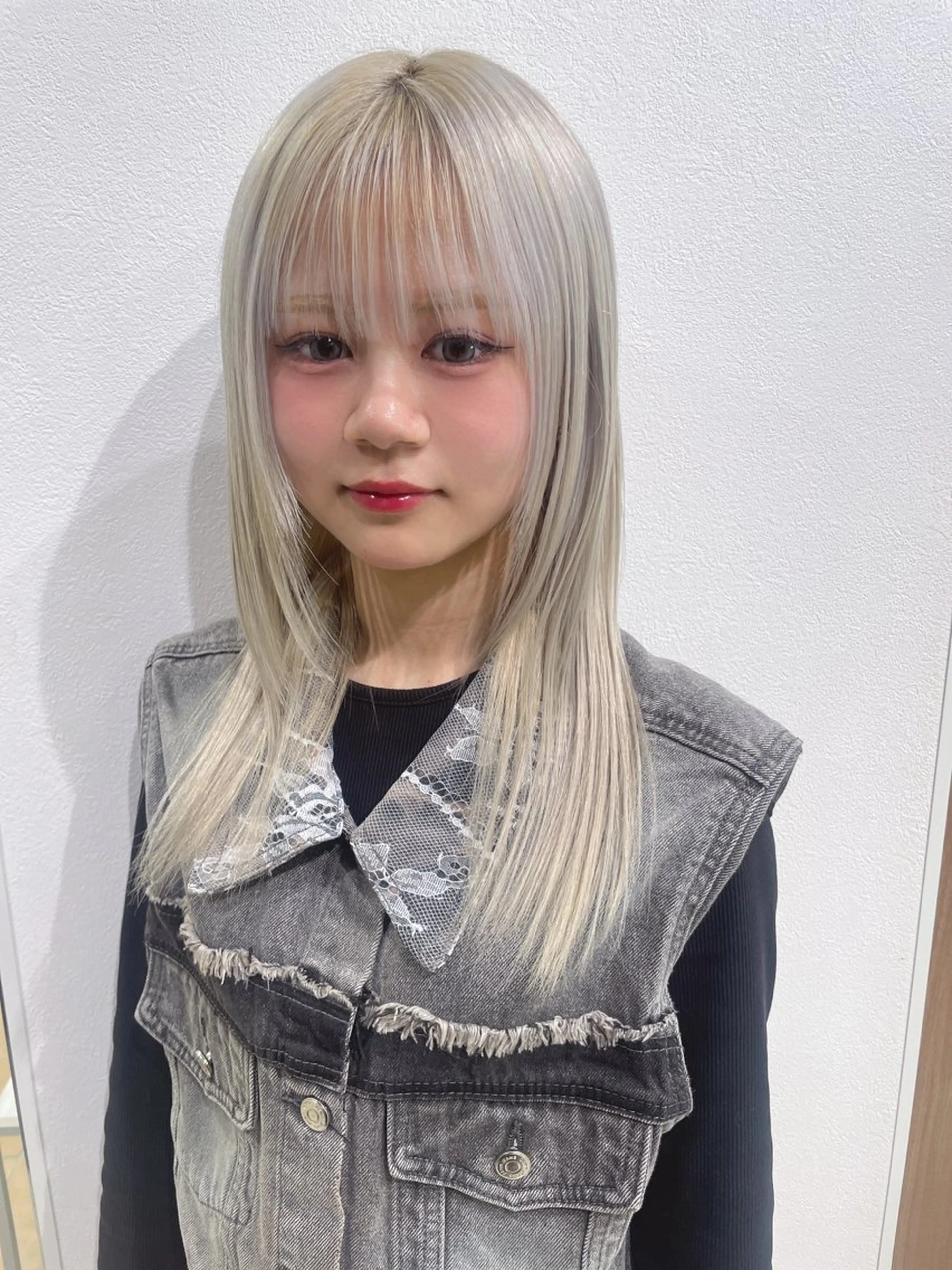 セミロング カラー ブリーチ ヘアカラー 店長福島成美/髪質 改善縮毛矯正/カラーのヘアスタイル