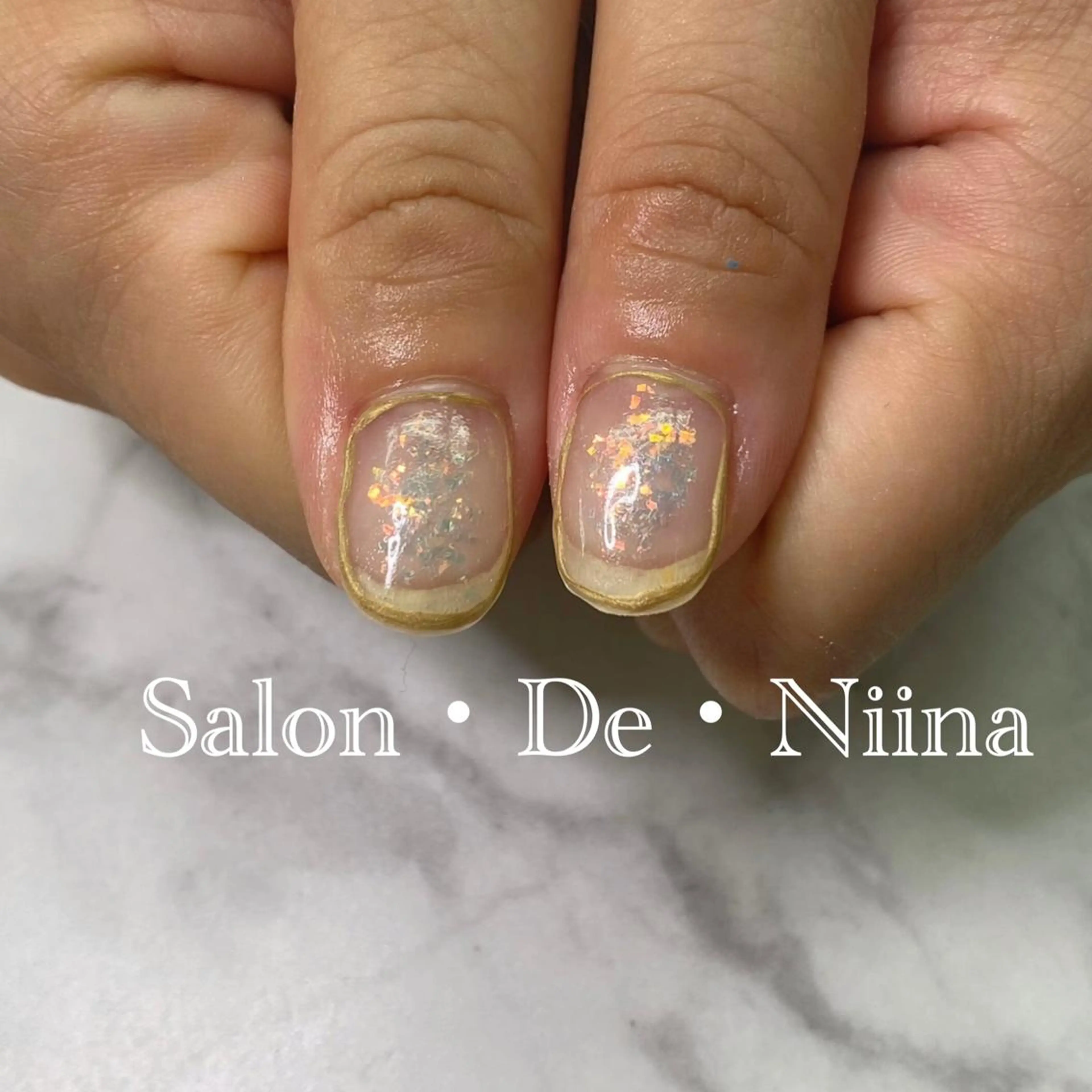 ネイル クリアネイル ボディビルダーSal on.DeNiinaのネイルデザイン