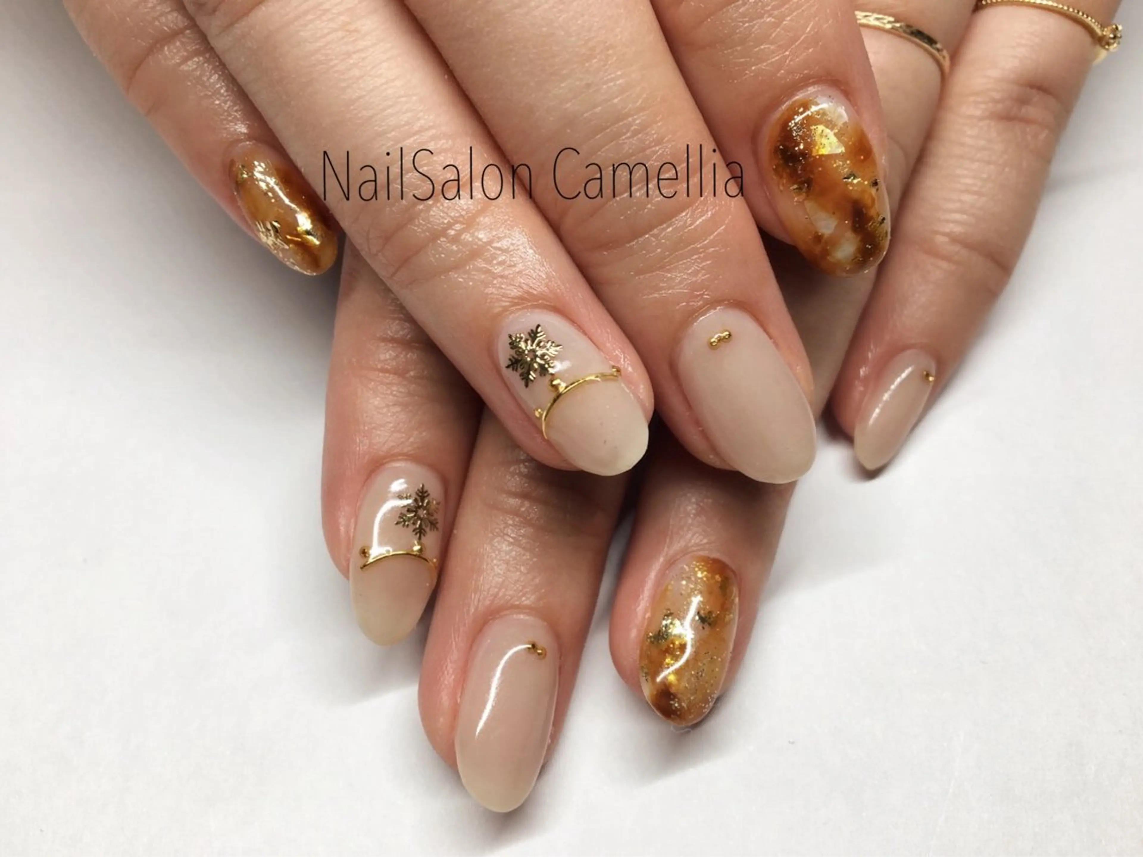 ネイル アートネイル 冬ネイル ハンドネイル nailsalon camelliaのネイルデザイン
