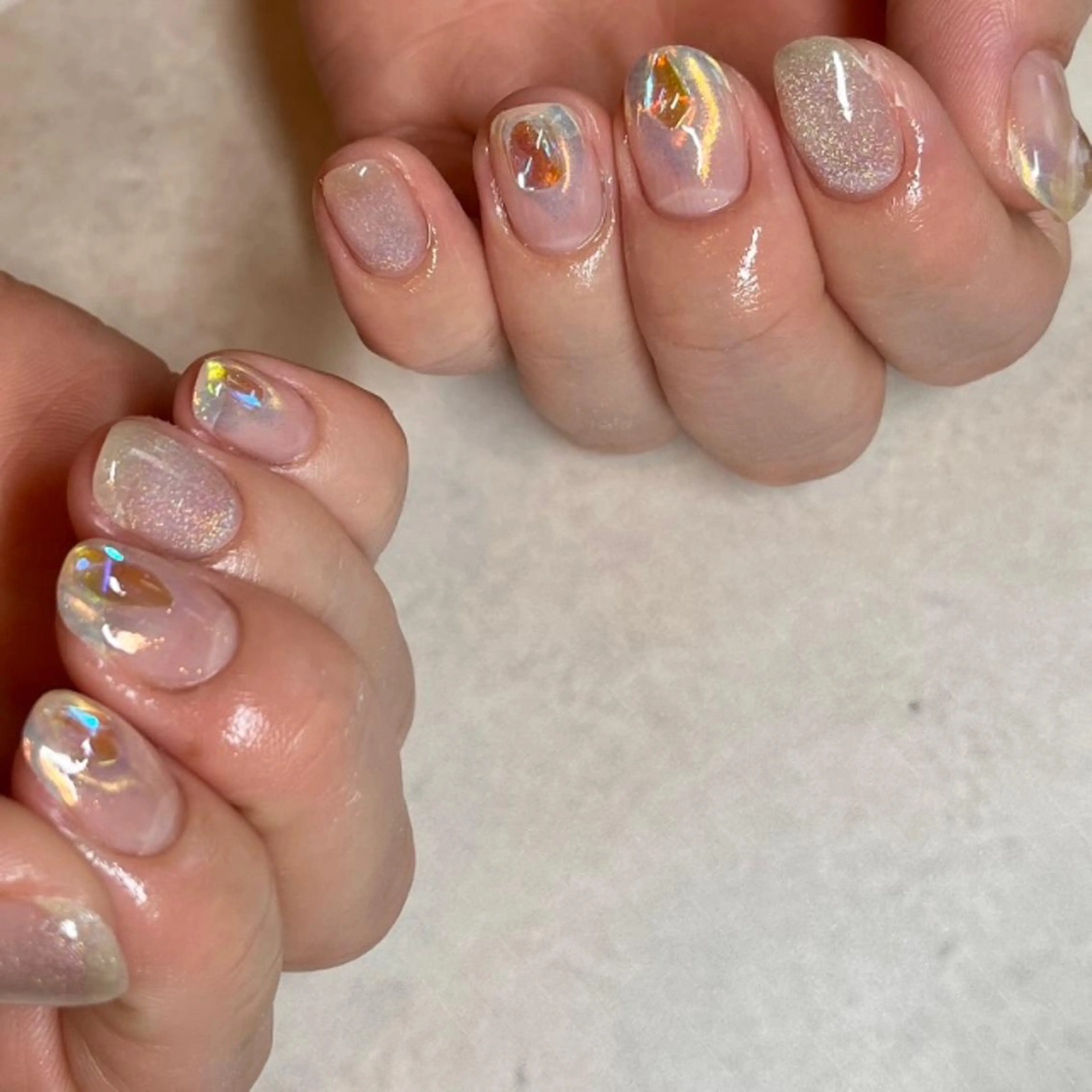 ネイル オーロラネイル マグネットネイル フリーランス¨̮⃝ ネイリストOKADAのネイルデザイン