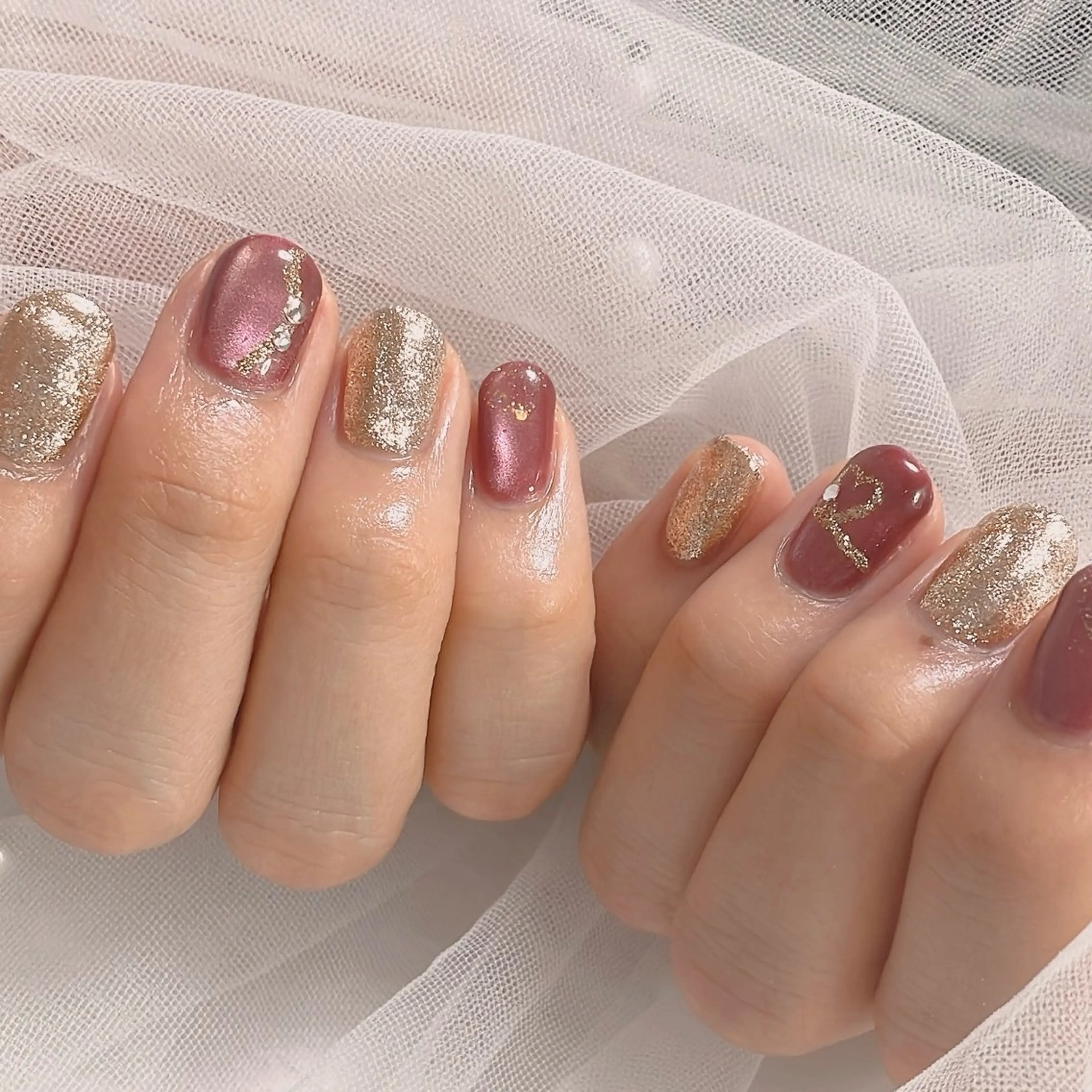 ネイル ハート ニュアンスネイル ハンドネイル ネイルサロン なっちゃん(古千谷)のネイルデザイン