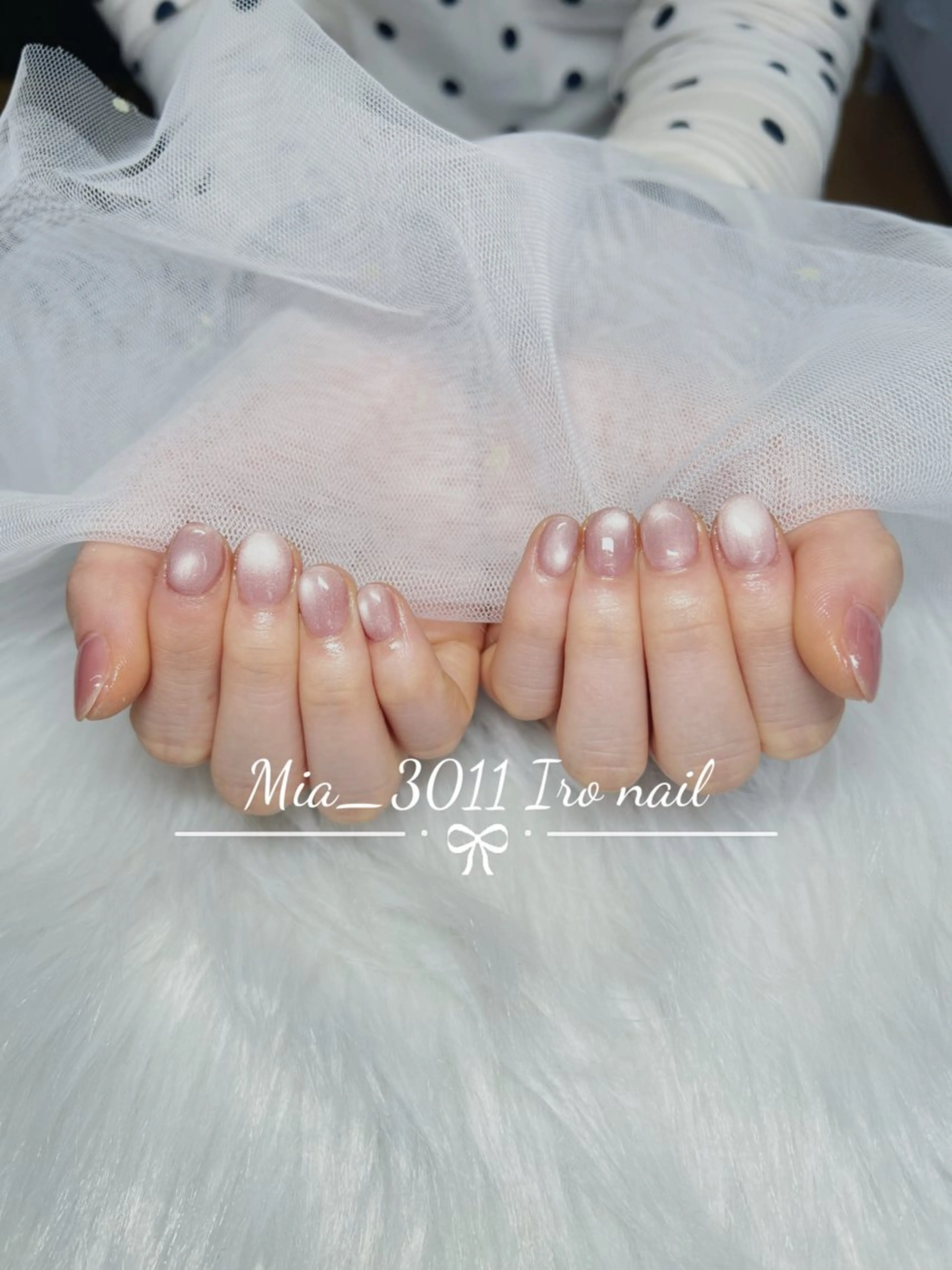 ネイル チークネイル フレンチネイル グラデーション 韓国ネイル マグネットネイル IRO NAIL MiAのネイルデザイン