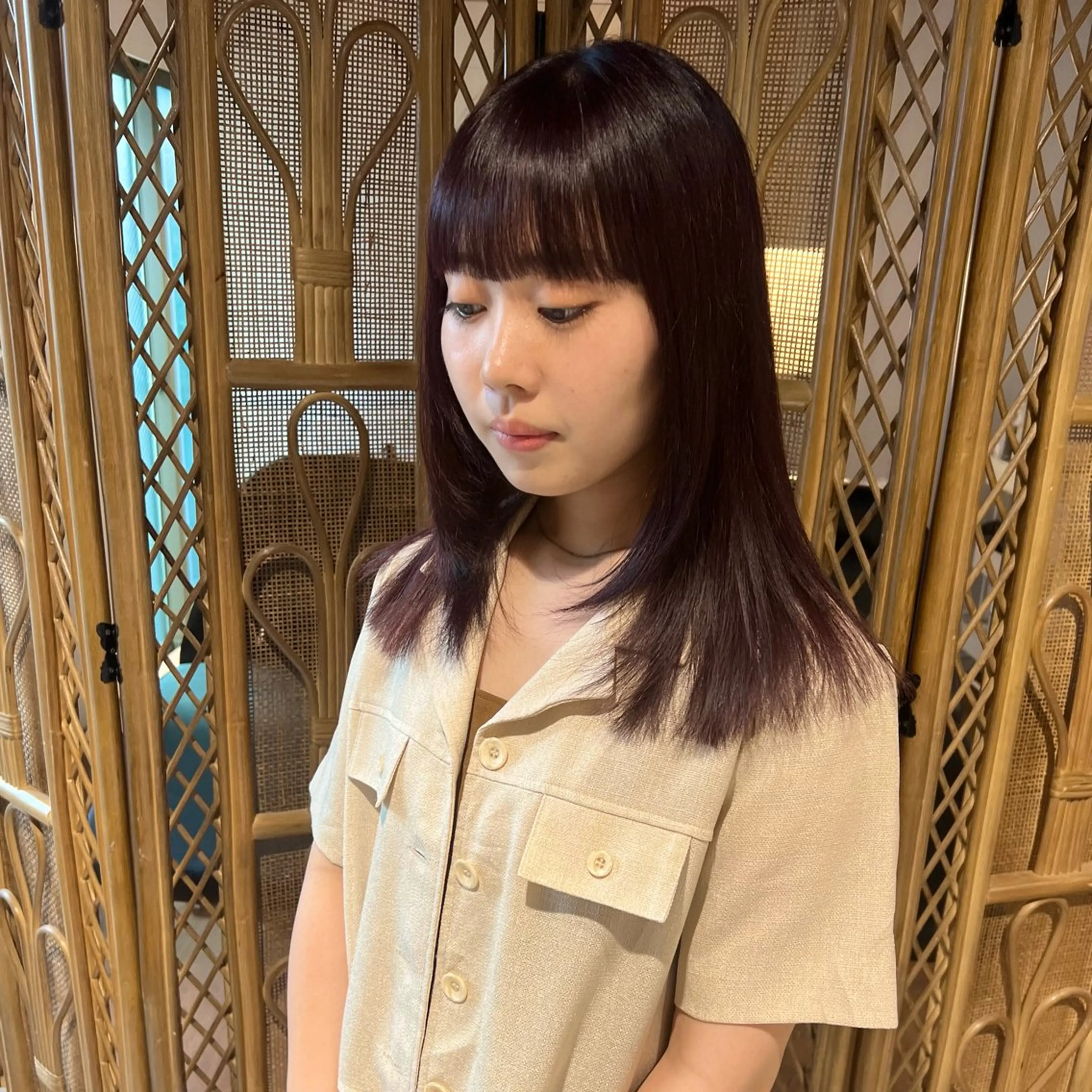 ミディアム カラー io濱川 遥のヘアスタイル