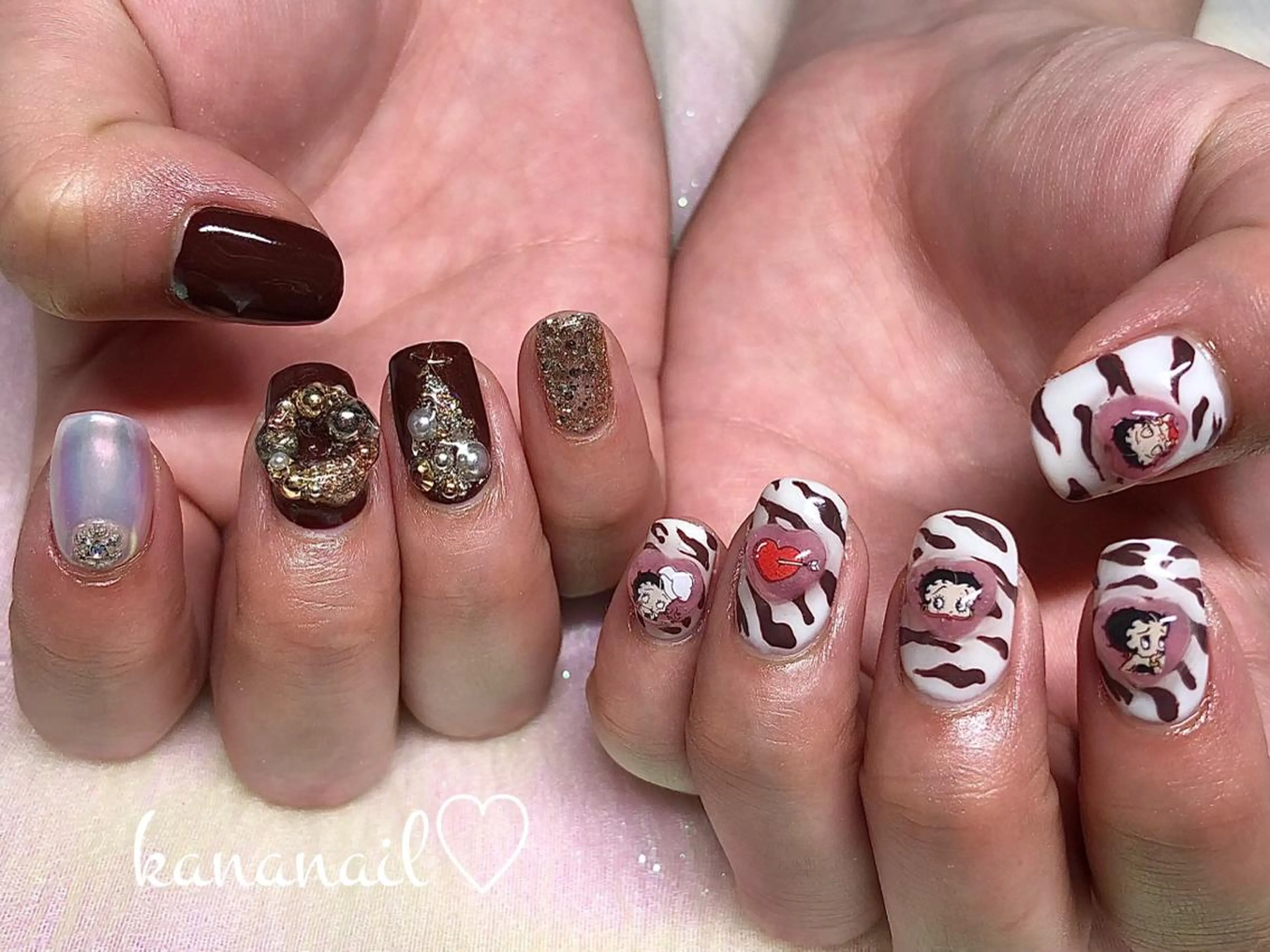 ネイル ミディアムネイル 持ち込み kananail ♡のネイルデザイン