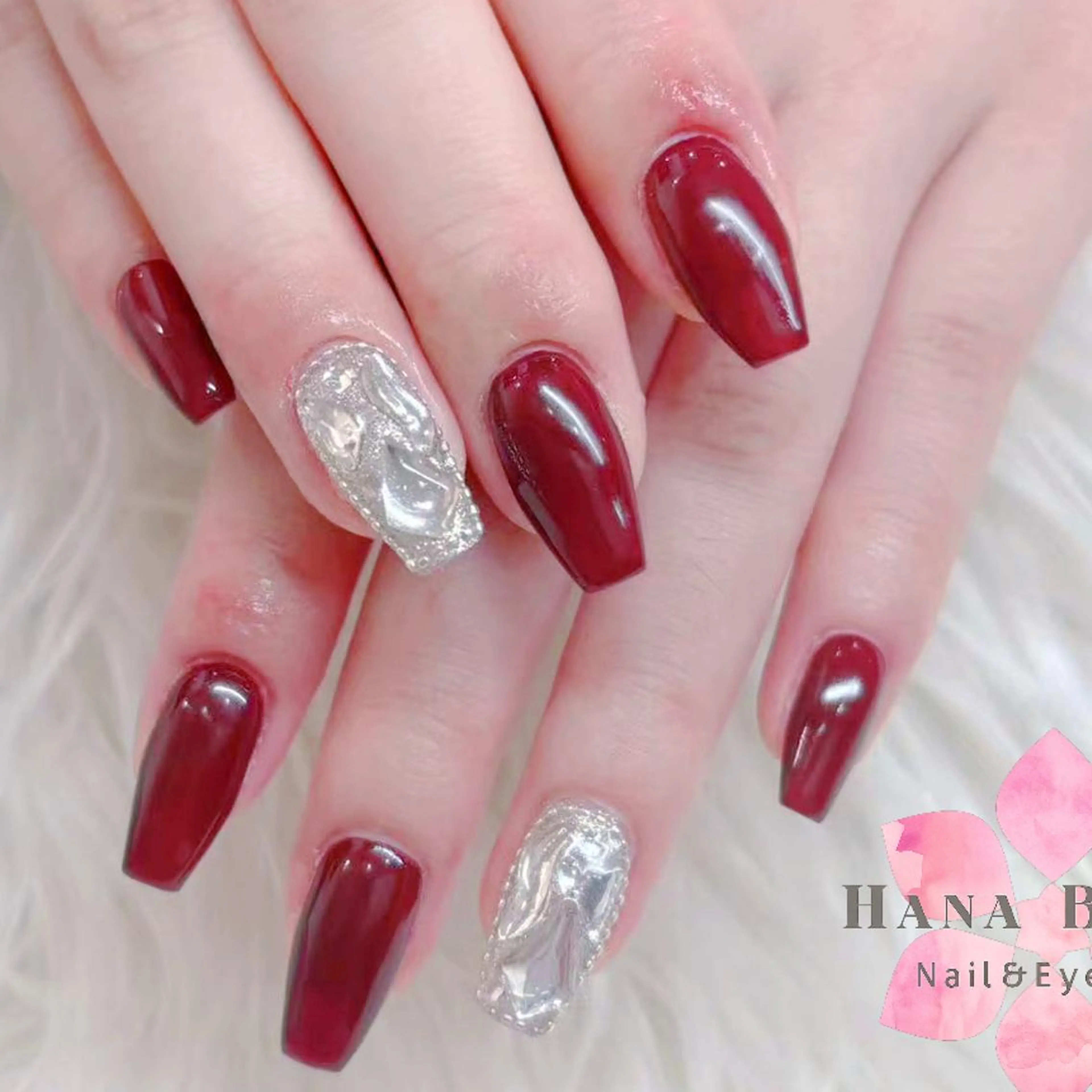 ネイル 長さ出し フレンチネイル ジェルネイル ガラスフレンチ 韓国ネイル Hana Bloom Nail💛Rinaのネイルデザイン