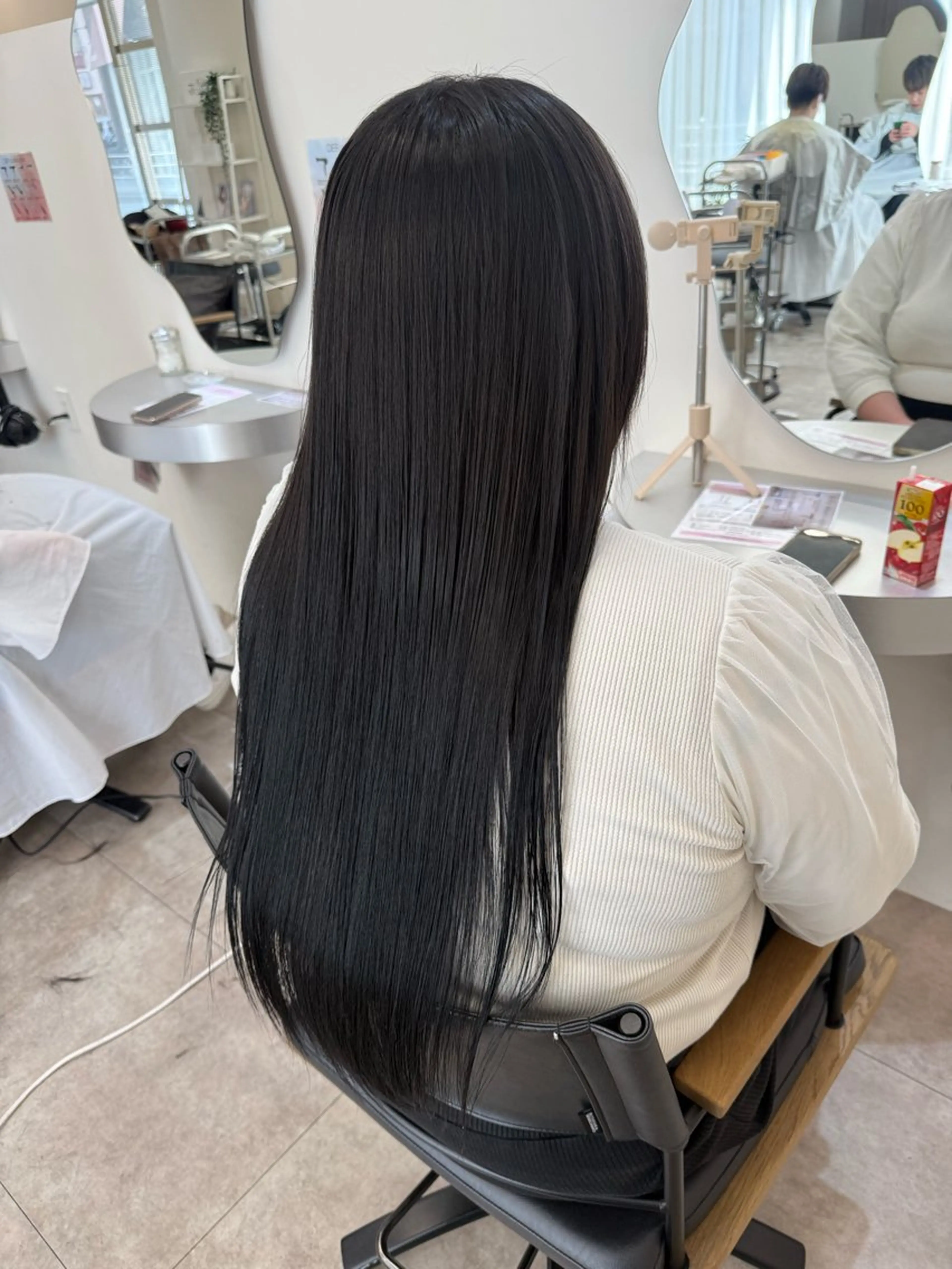 ロング 縮毛矯正 defi リカのヘアスタイル