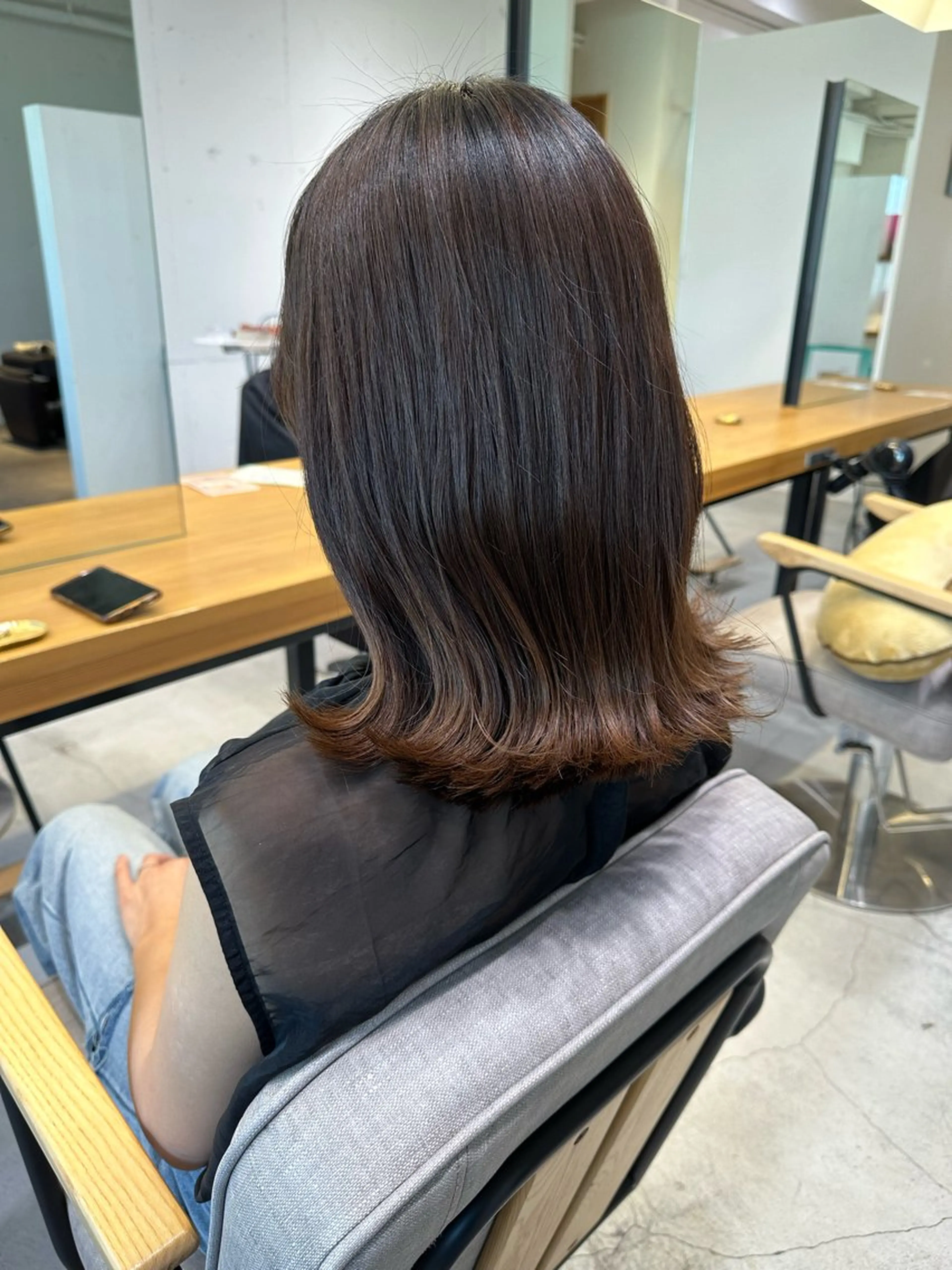 ミディアム カット ヘアカラー トリートメント 上野湧太 髪質改善/艶カラーのヘアスタイル