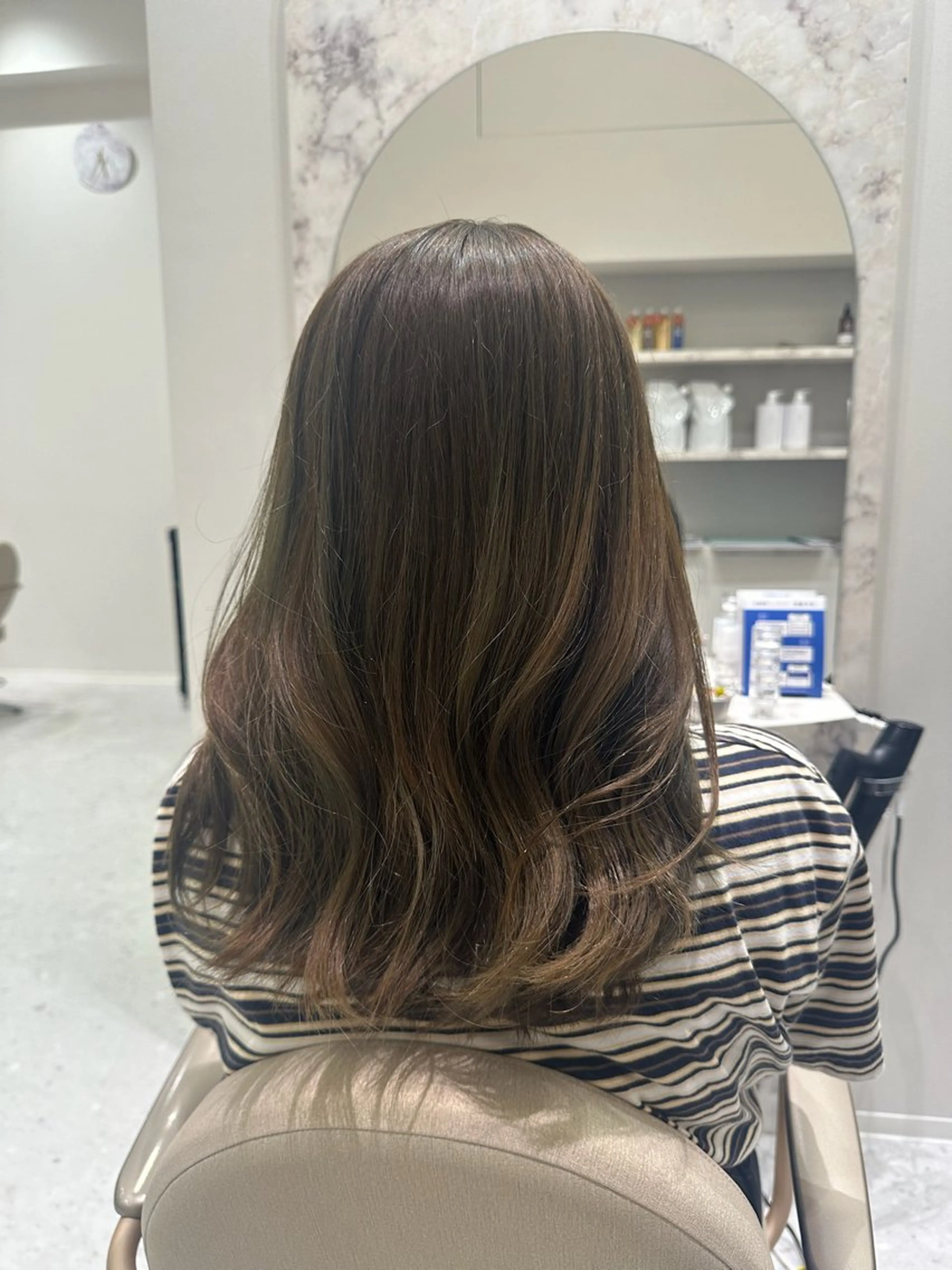 セミロング カラー カット ヘアカラー トリートメント ヘッドスパ 韓国レイヤー✨ yasuko銀座のヘアスタイル