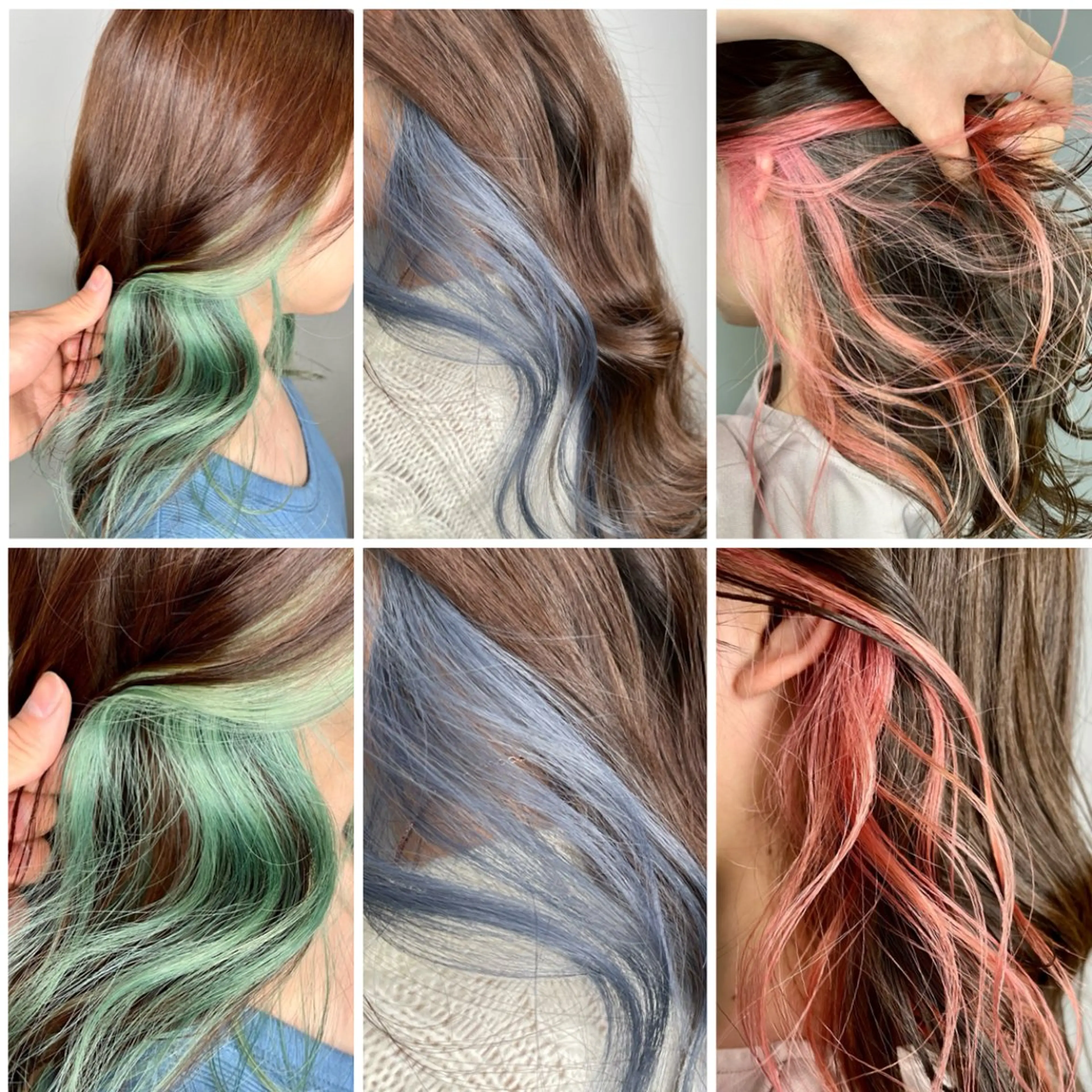 セミロング カラー パーマ ヘアアレンジ インナーカラー 二ヶ月綺麗が続くレ イヤー/星野六三四のヘアスタイル