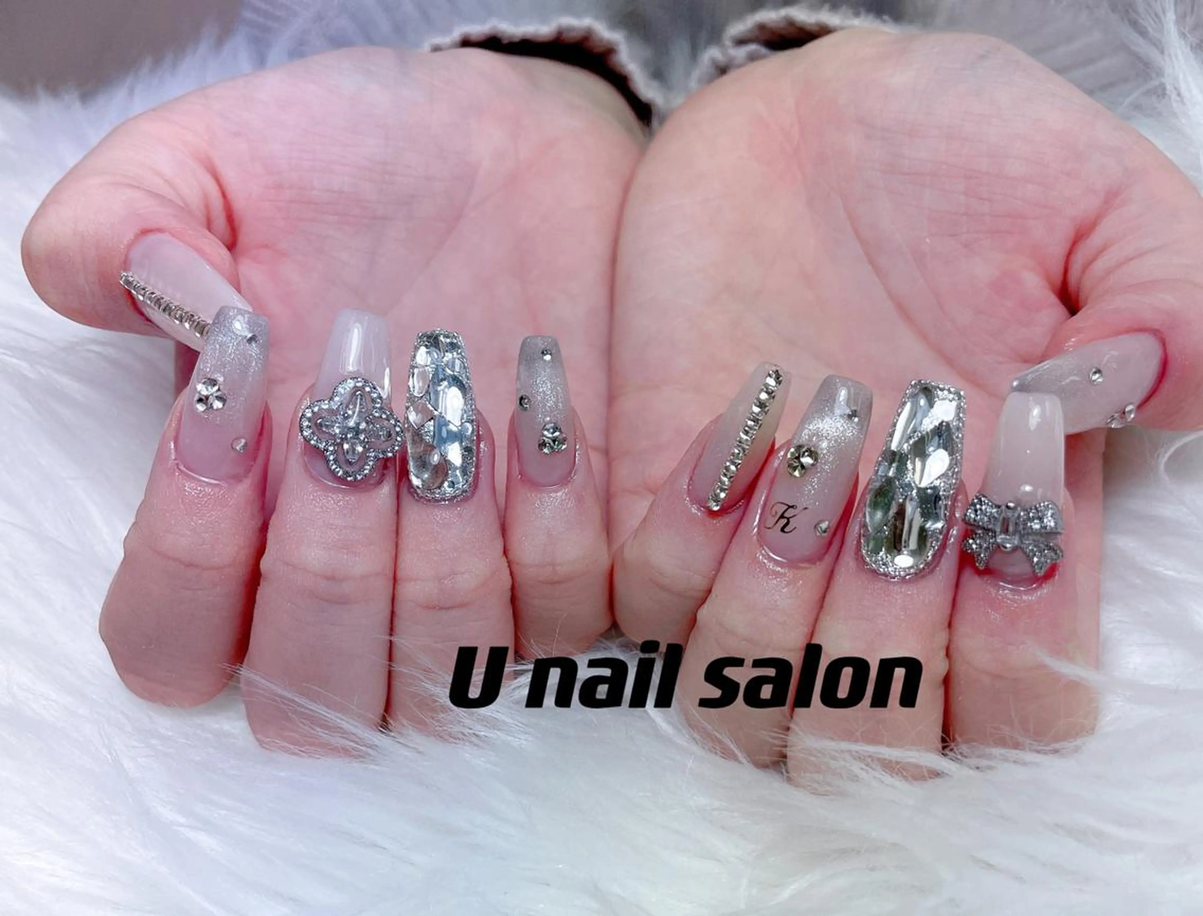 ネイル アートネイル 韓国ネイル 水色 スカルプネイル シンプルネイル MOMO Nail 高田馬場店のネイルデザイン