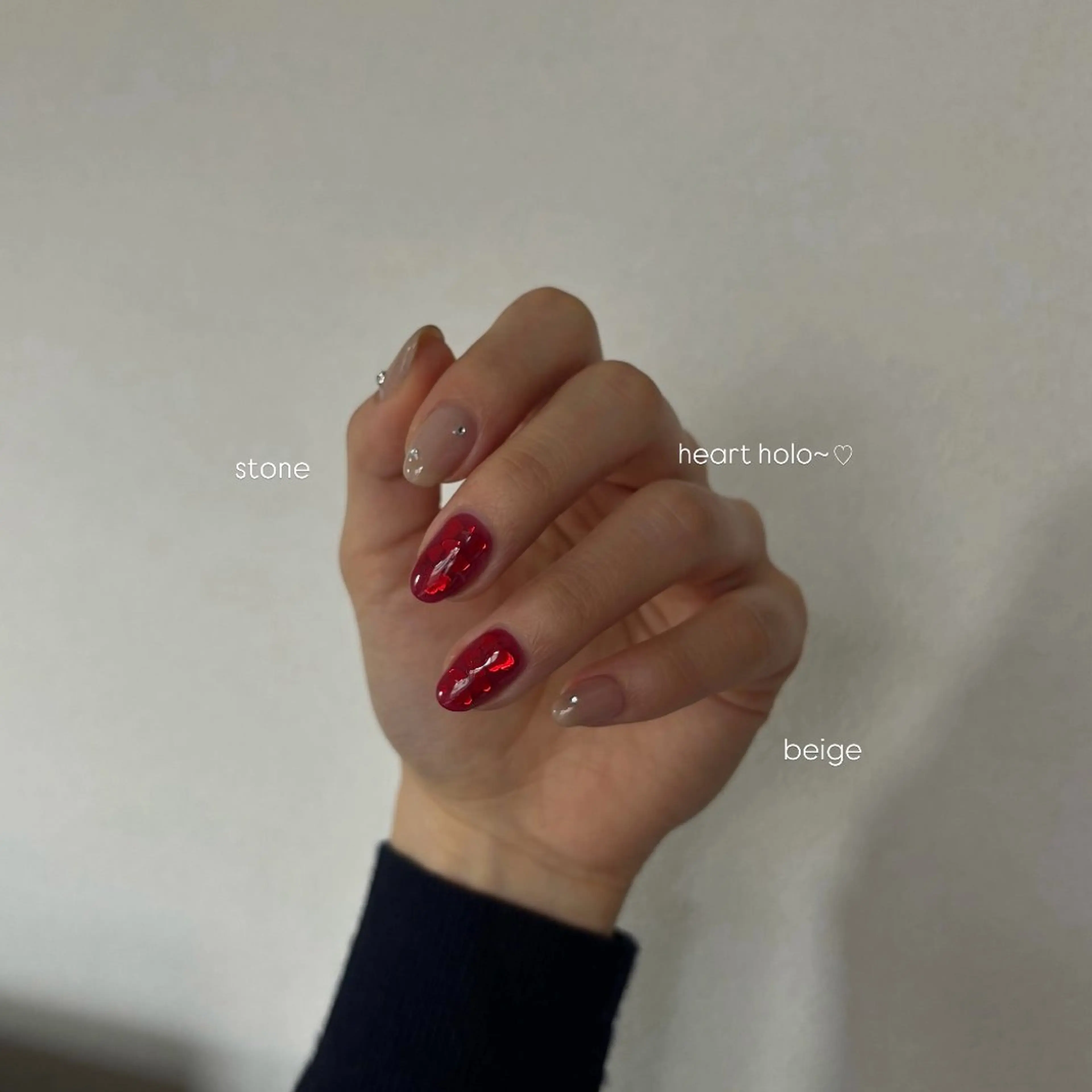 ネイル アートネイル ハート ワンカラーネイル バレンタイン filonnail airiのネイルデザイン