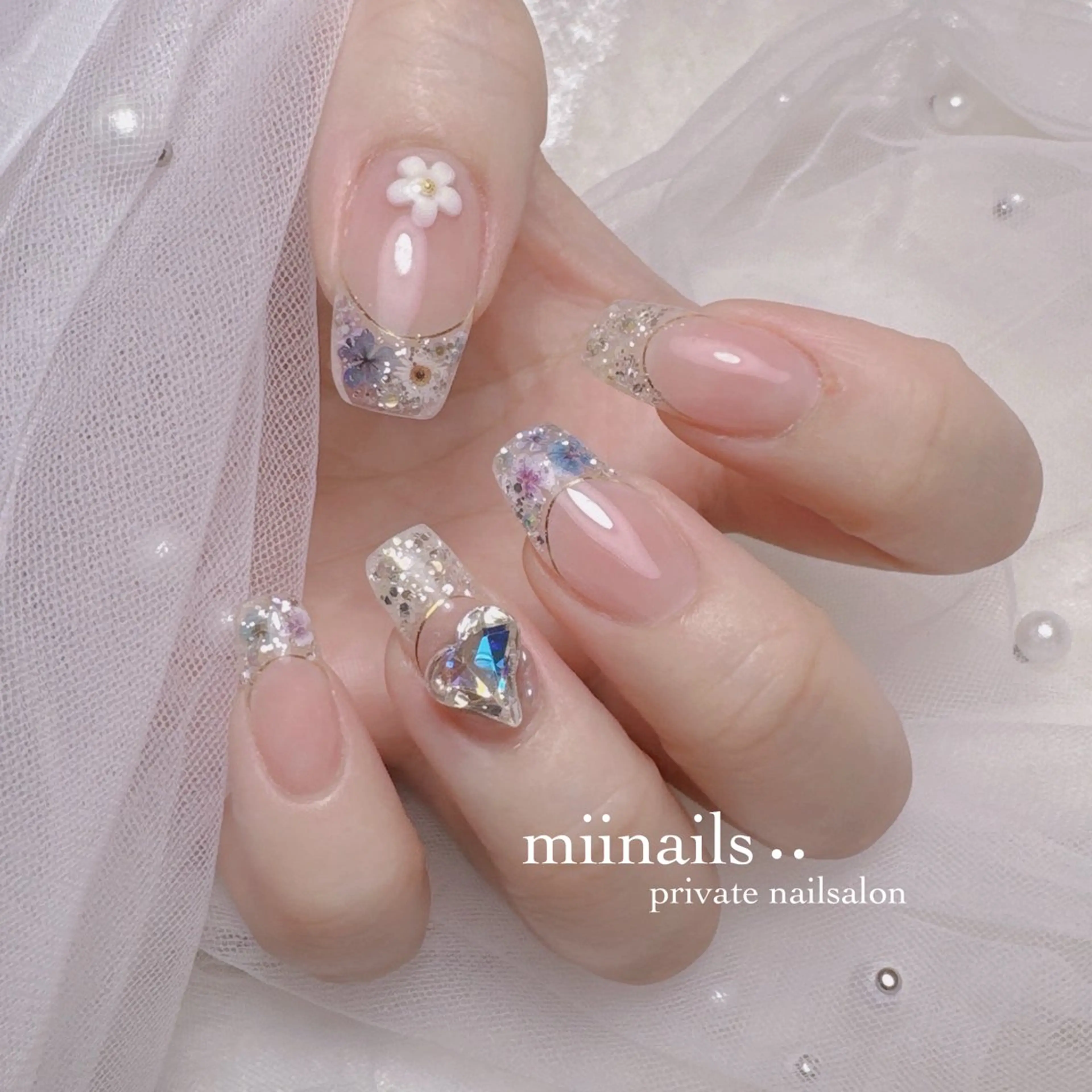 ネイル 韓国ネイル マグネットネイル ワンホンネイル ハンドネイル nailsalon miinailsのネイルデザイン