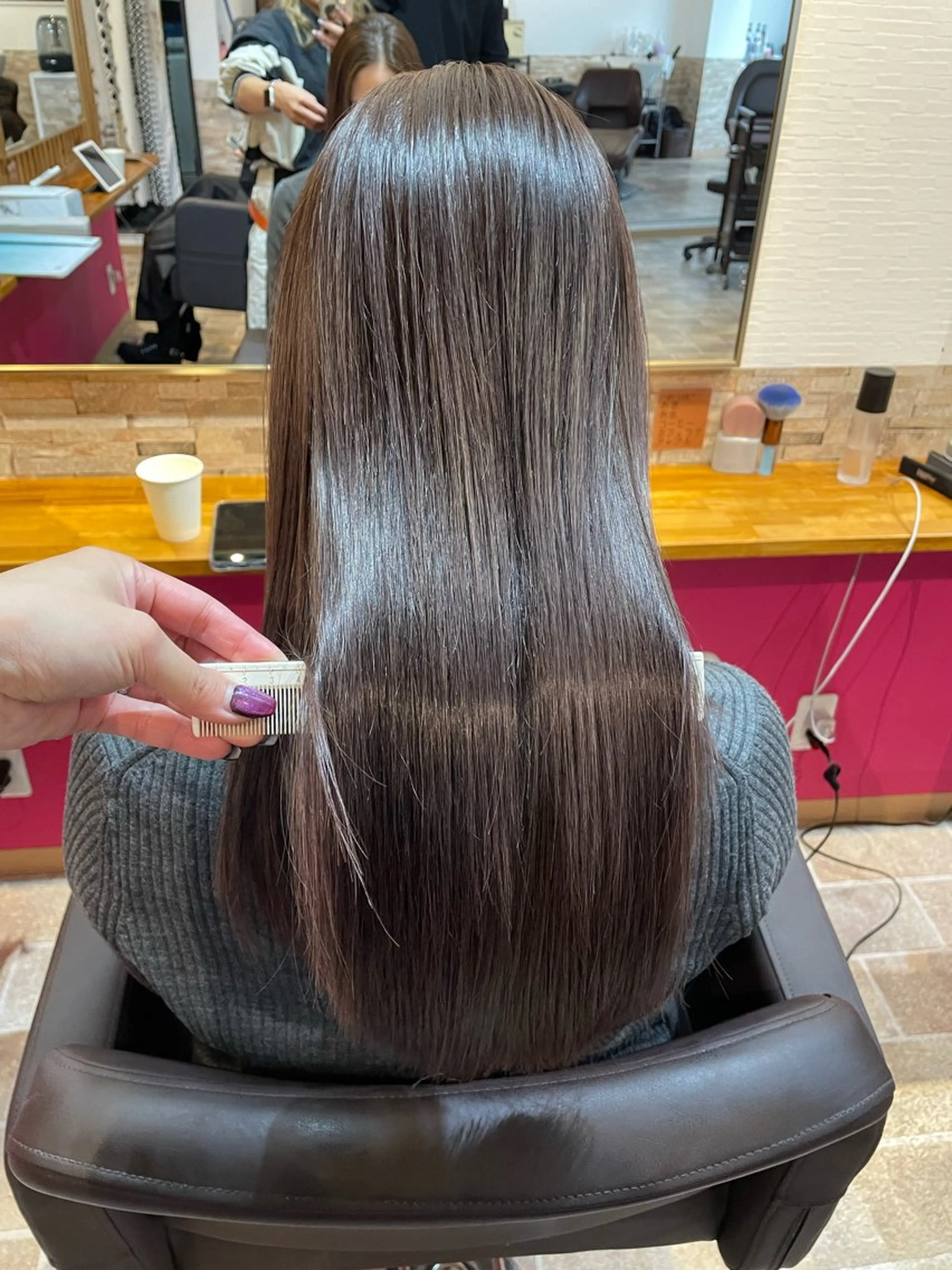 ロング カラー ブラウンカラー ショコラブラウン 髪質改善 カット ヘアカラー トリートメント YUI/ ブリーチカラー🌷のヘアスタイル