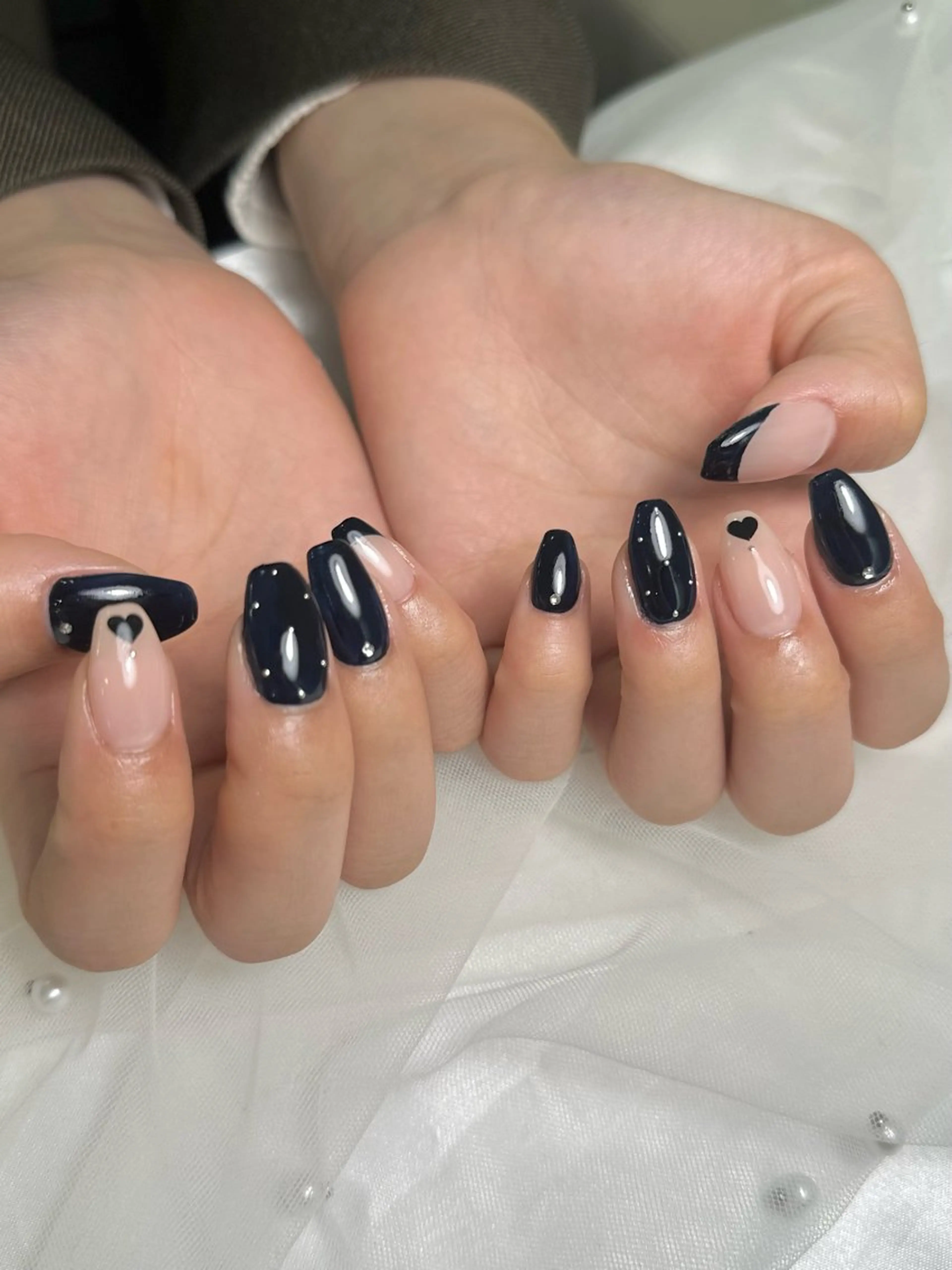 ネイル ネイビー ハンドネイル Monart もえのネイルデザイン