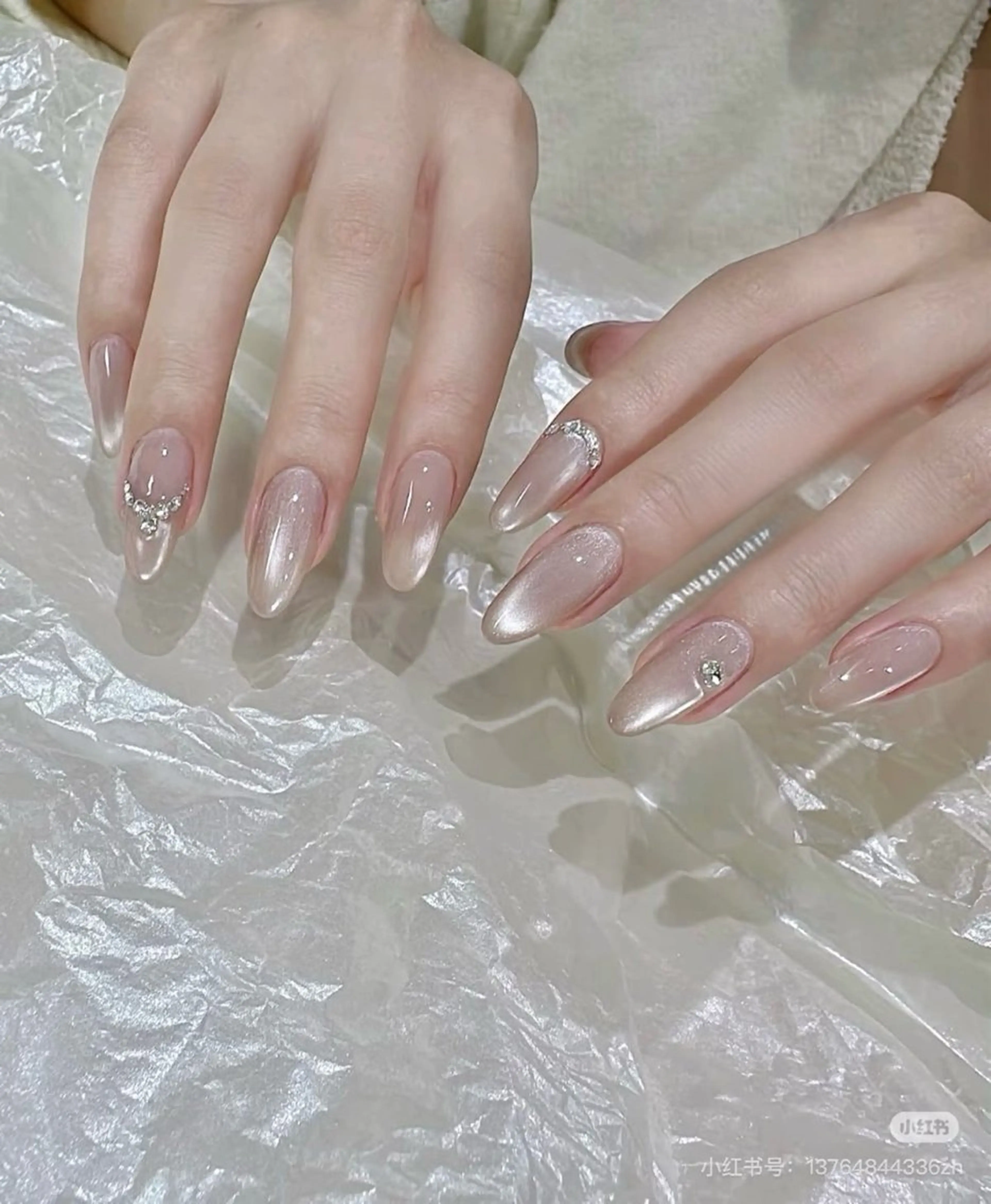 ネイル 長さ出し フレンチネイル グラデーション 卒業式 マグネットネイル MIHANA NAILのネイルデザイン