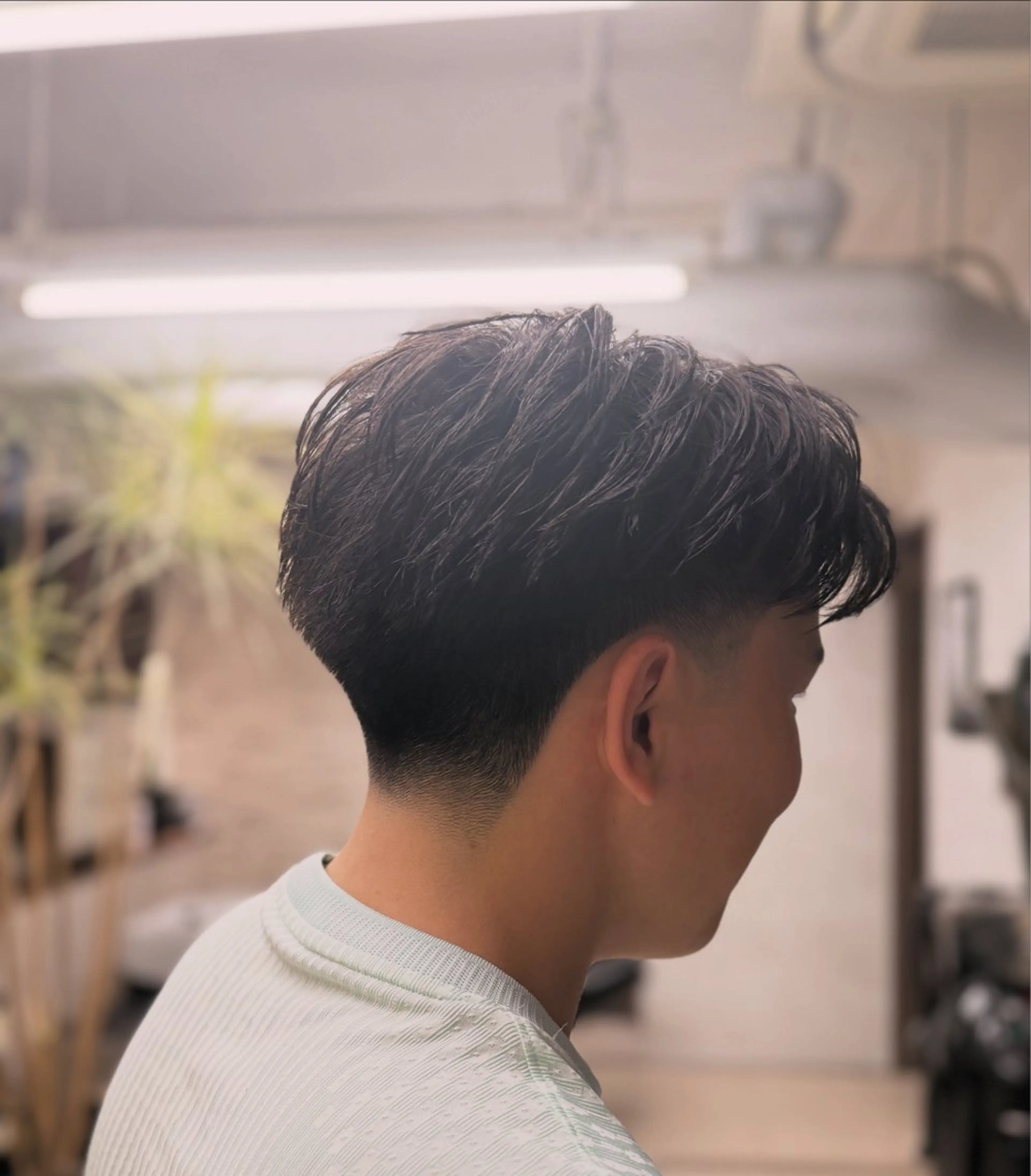 ショート パーマ メンズ フェードカット カット パーマ フルハタヒロト 六本木理容師のヘアスタイル