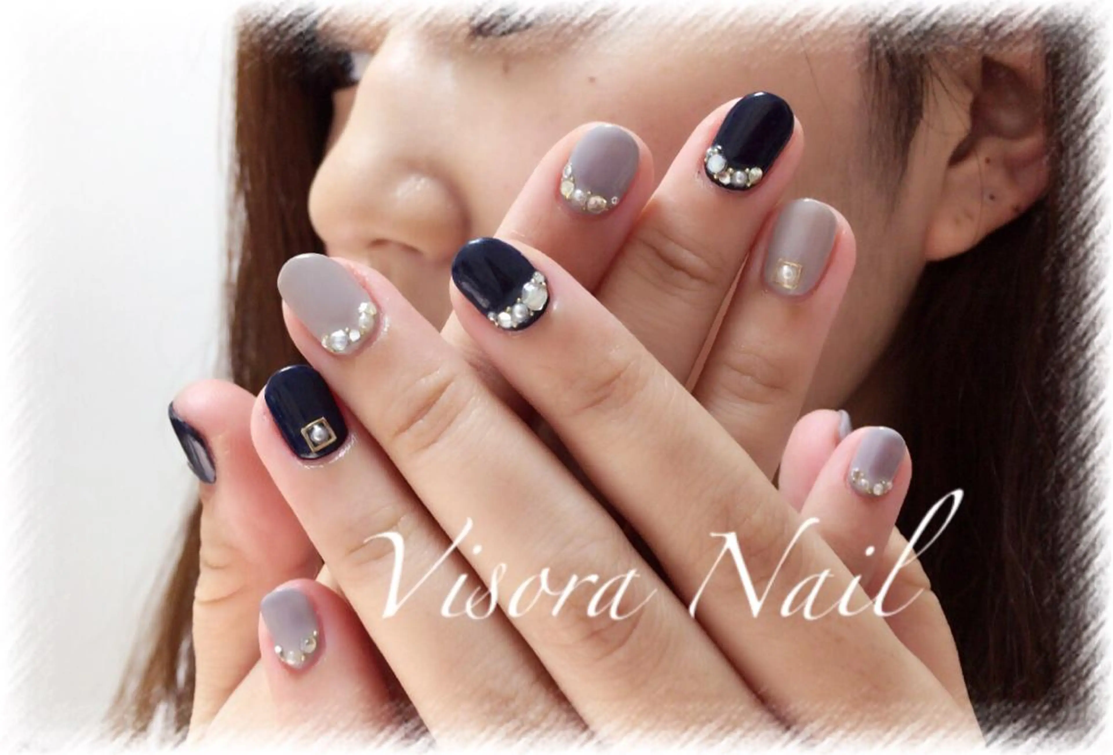 ネイル ワンカラーネイル ストーンネイル 美SORA ～ｳﾞｨｿﾗ～のネイルデザイン