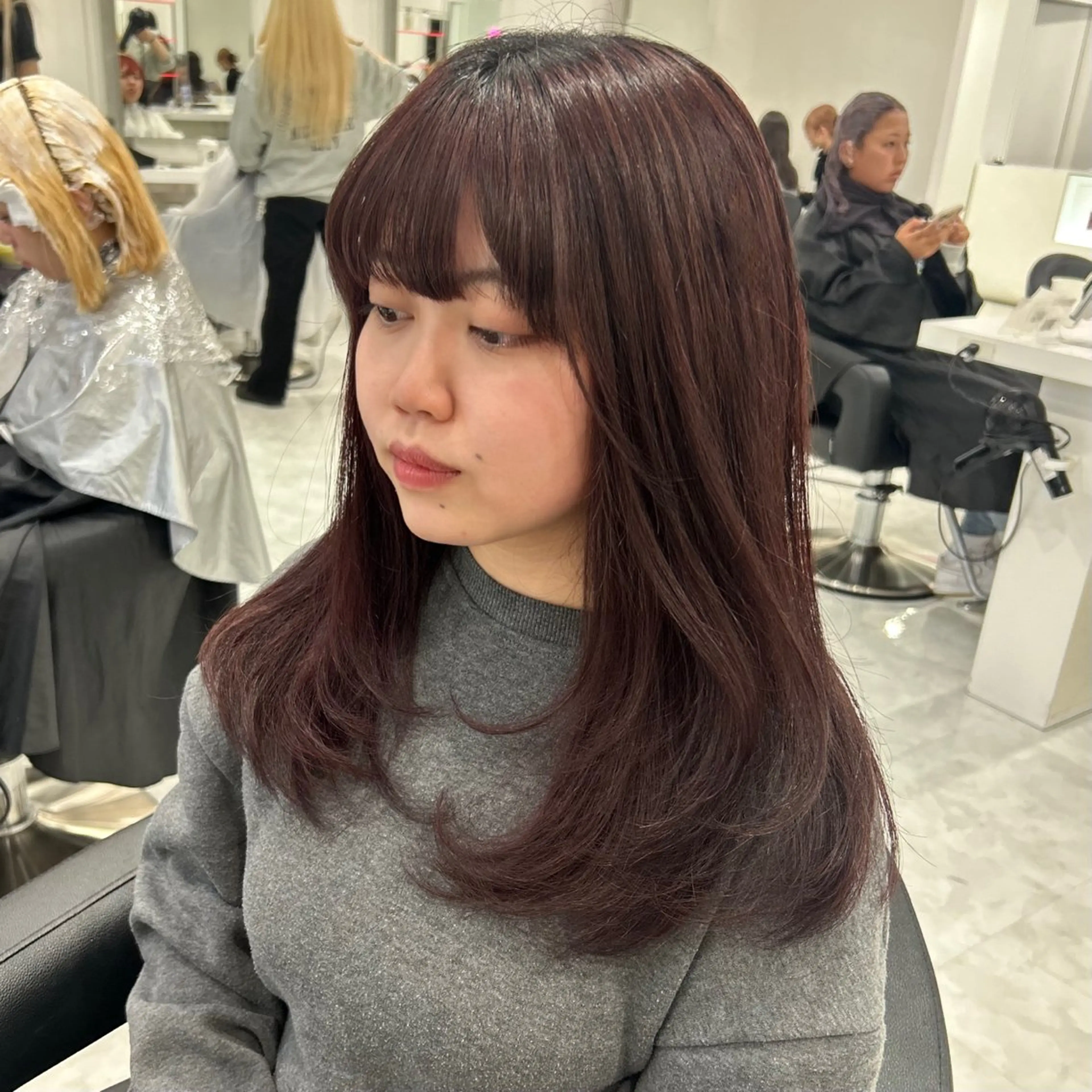 ロング カラー パーマ ヘアアレンジ メンズ キッズ カット 盛れ韓国ハイトーン 🎀Himari🎀のヘアスタイル