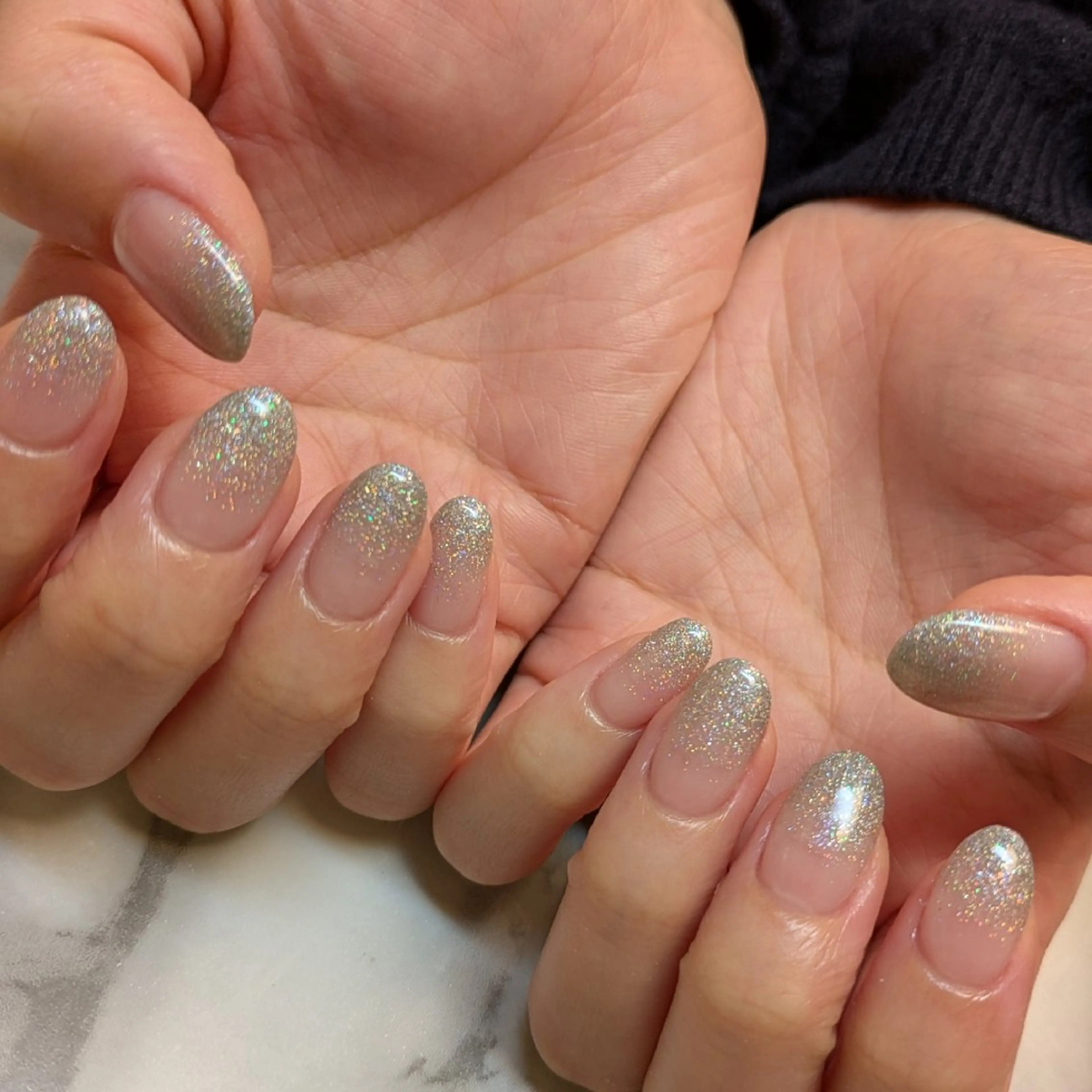 ネイル ラメ(グリッター) ラメグラデーション ジェヌインネイル 河内のネイルデザイン