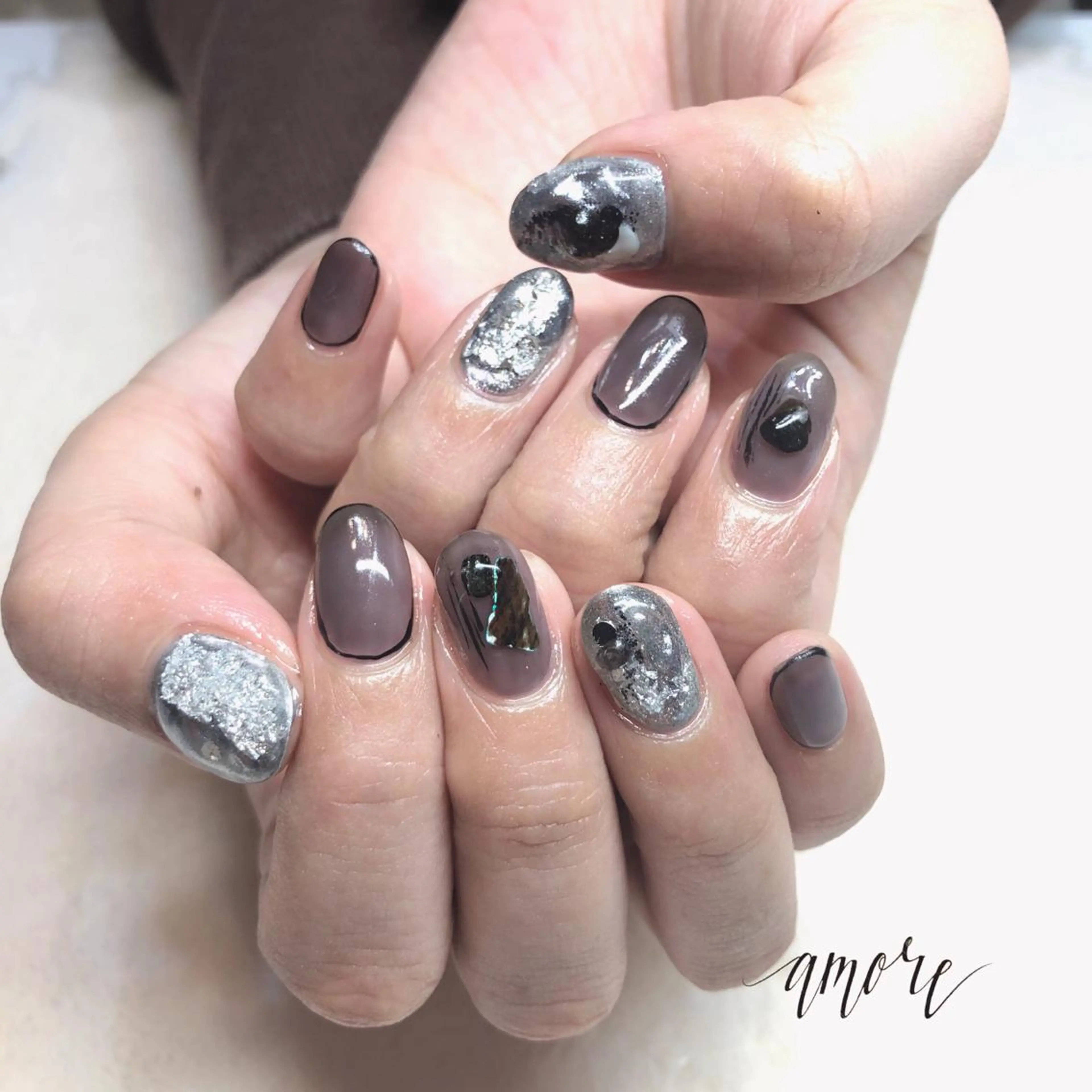 ネイル アートネイル ジェルネイル ミラーネイル ニュアンスネイル You kyehwaのネイルデザイン