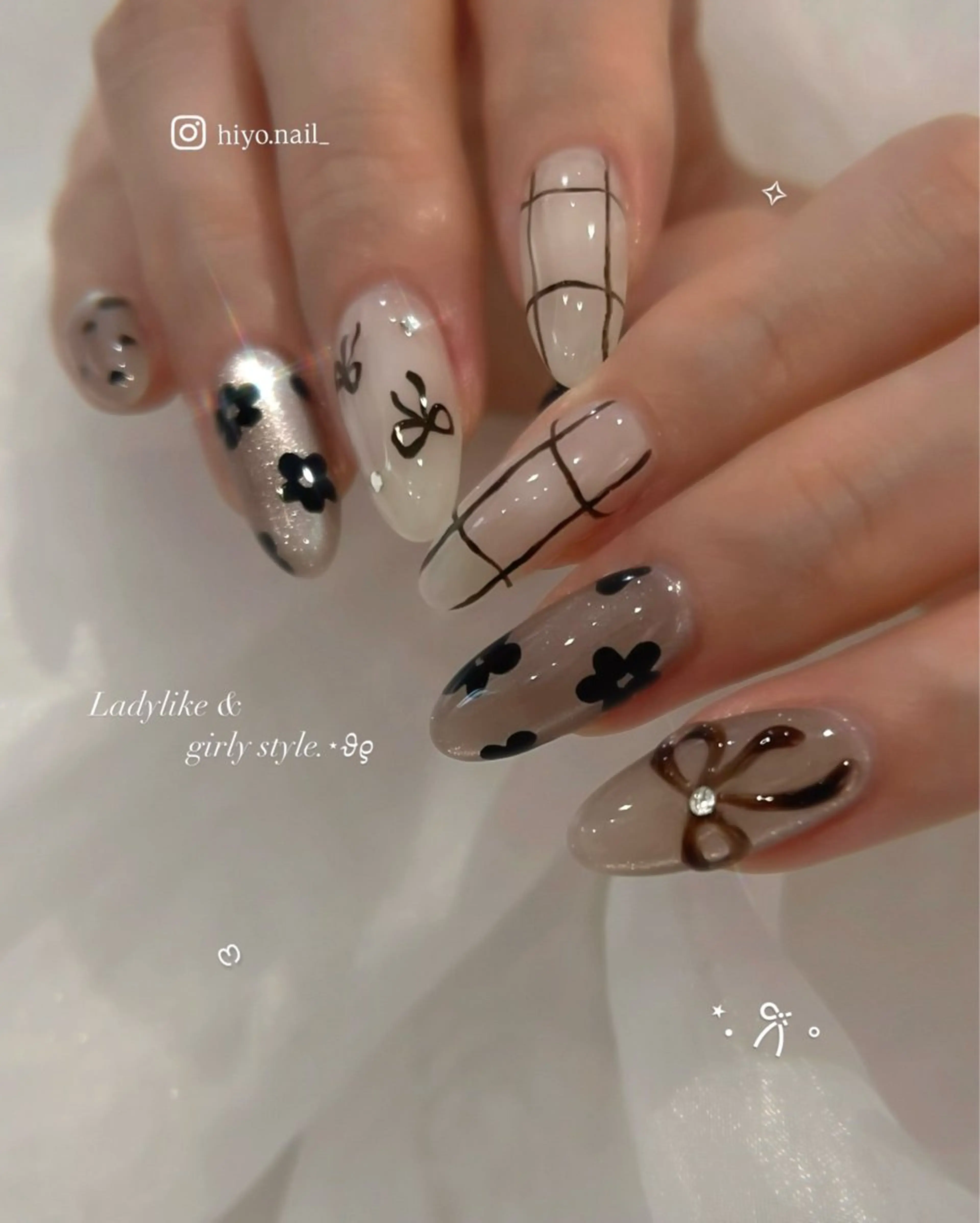 ネイル ハンドネイル hiyo🎀ﾌｪﾐﾆ ﾝ/ｴﾚｶﾞﾝﾄ🤍のネイルデザイン
