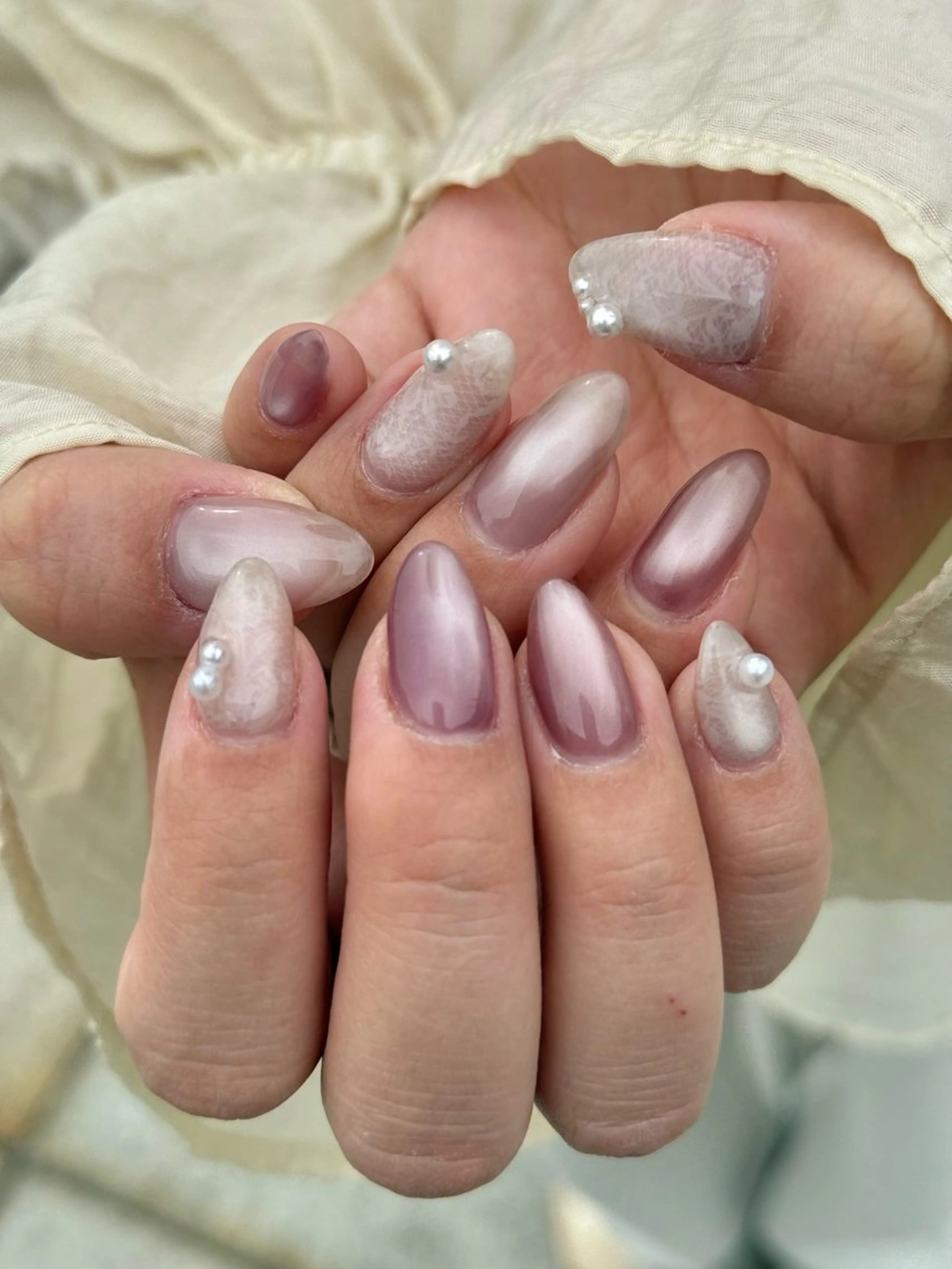 ネイル レース ハンドネイル nailsalon mionのネイルデザイン