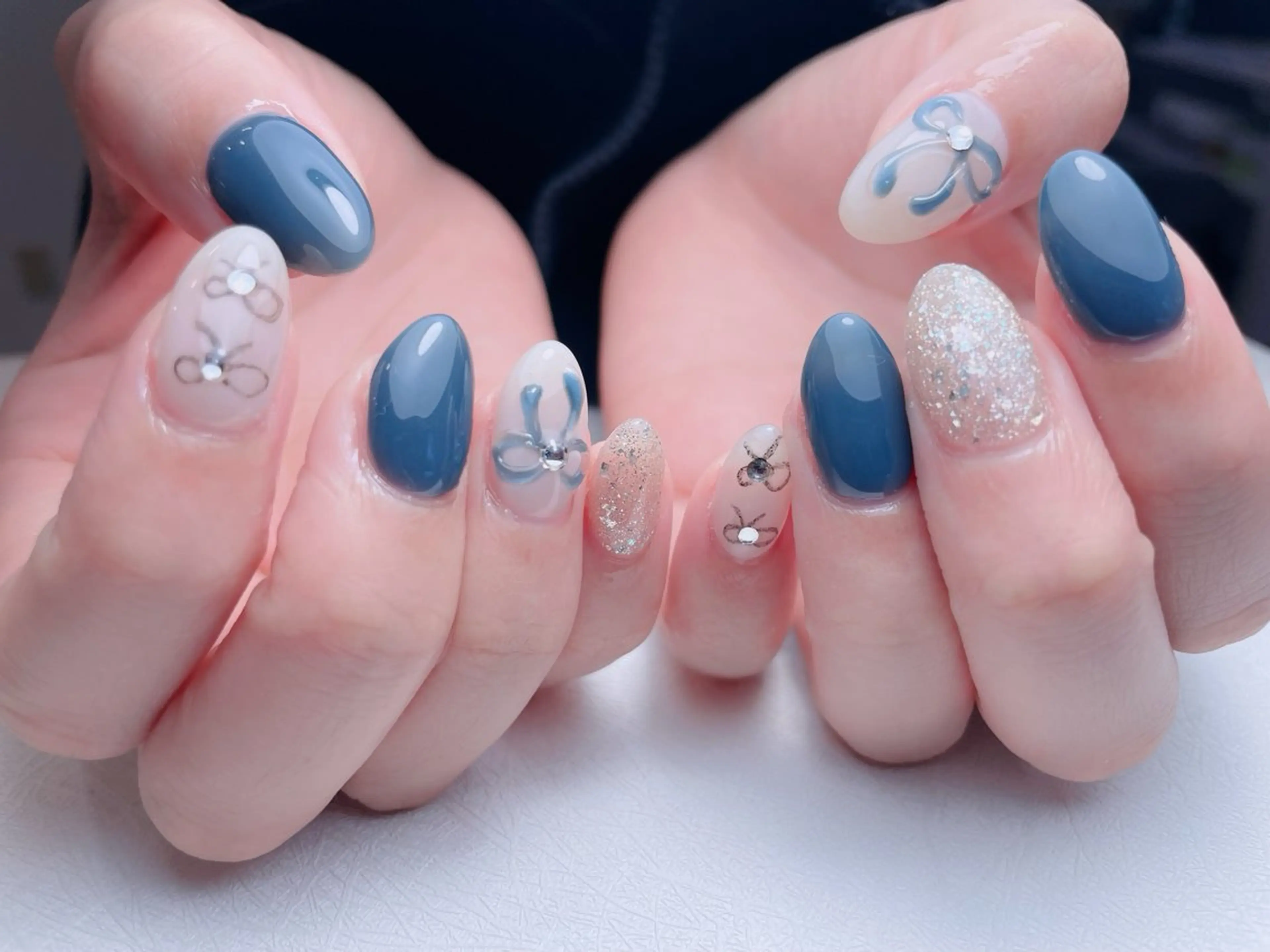 ネイル アートネイル オーロラネイル 長さ出し フットネイル フレンチネイル 中野駅から2分 MEO NAILのネイルデザイン
