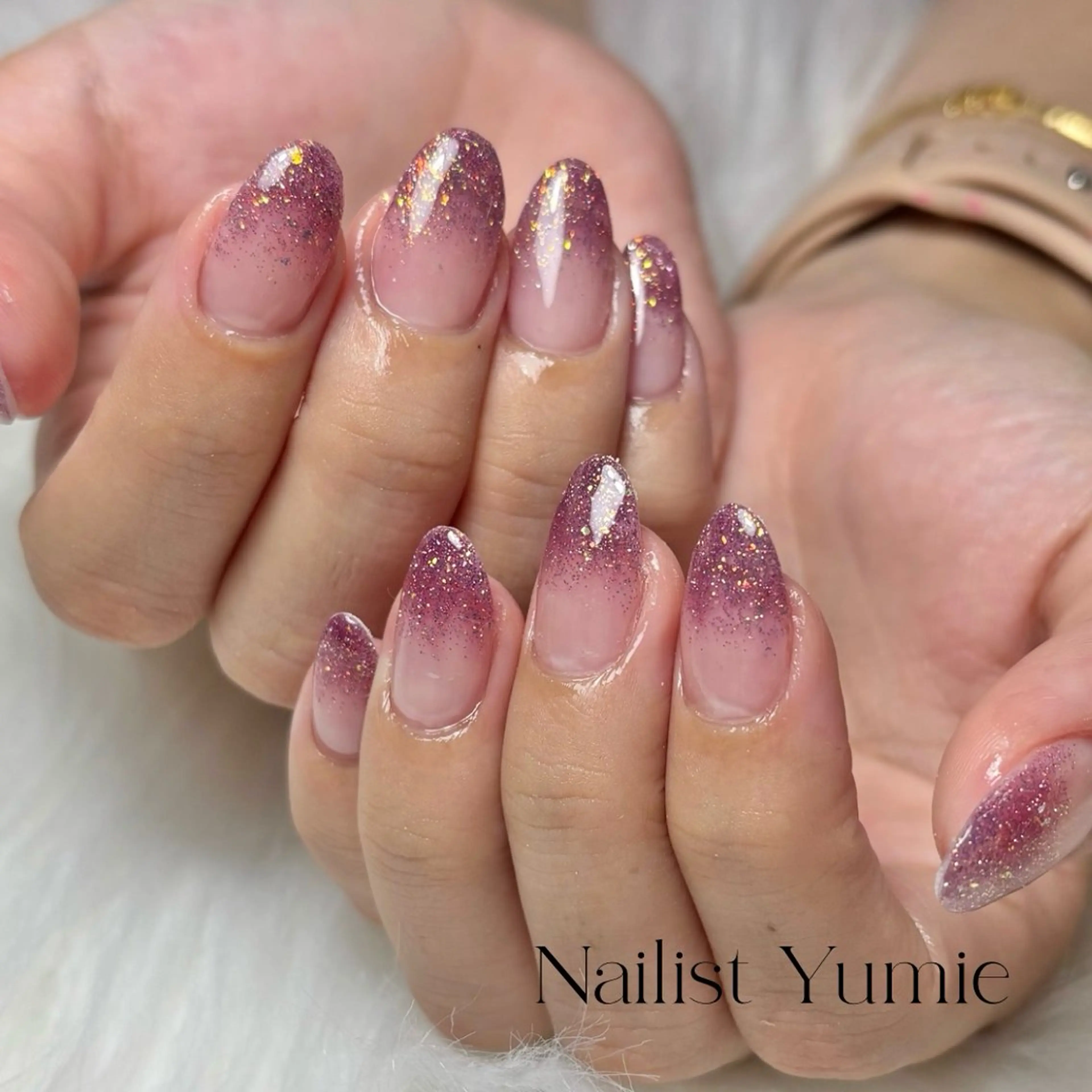 ネイル フラッシュネイル グラデーション ハンドネイル NAILSALON en+沖縄市美原のネイルデザイン