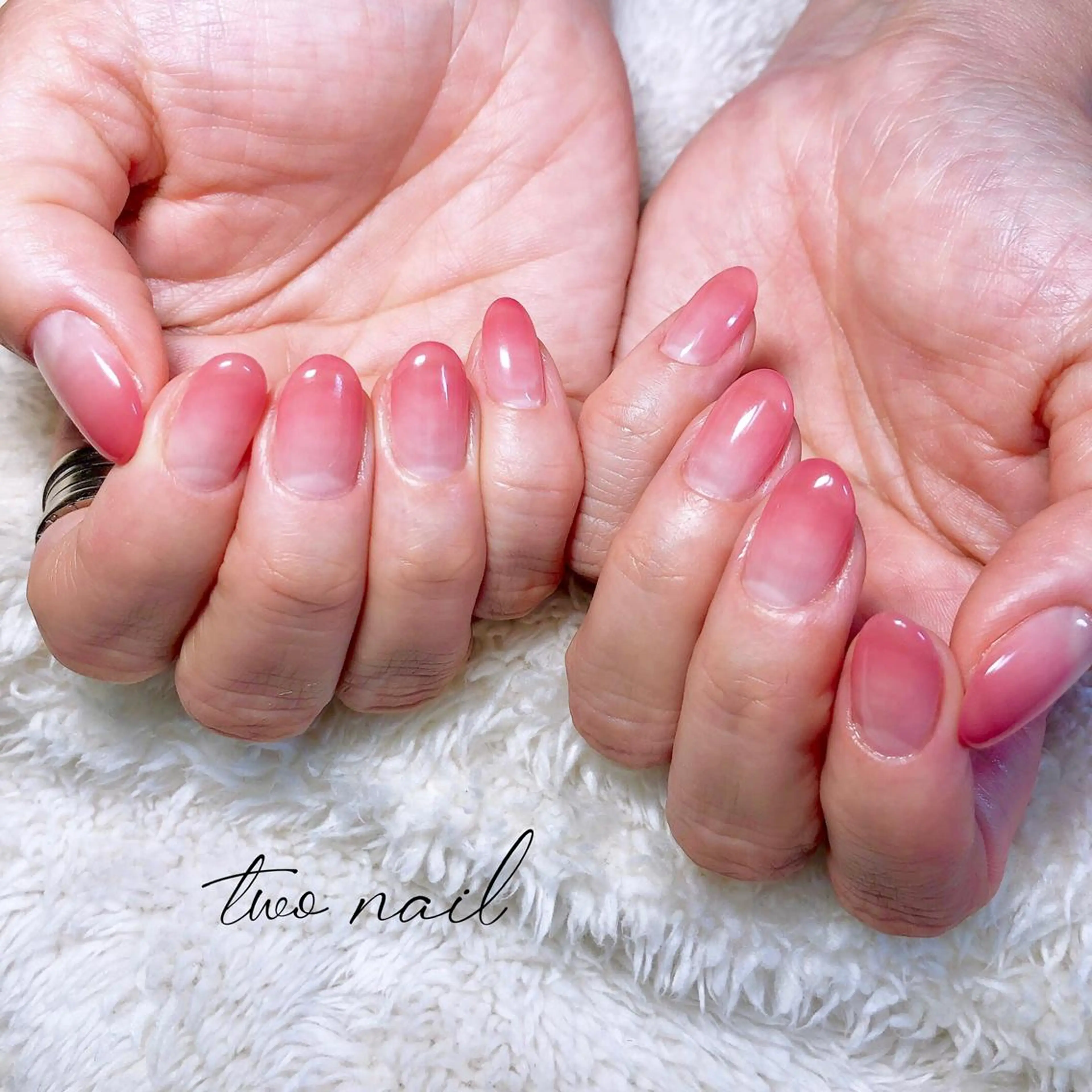 ネイル アートネイル フットネイル ハート ニュアンスネイル ホワイト ハンドネイル two nailのネイルデザイン