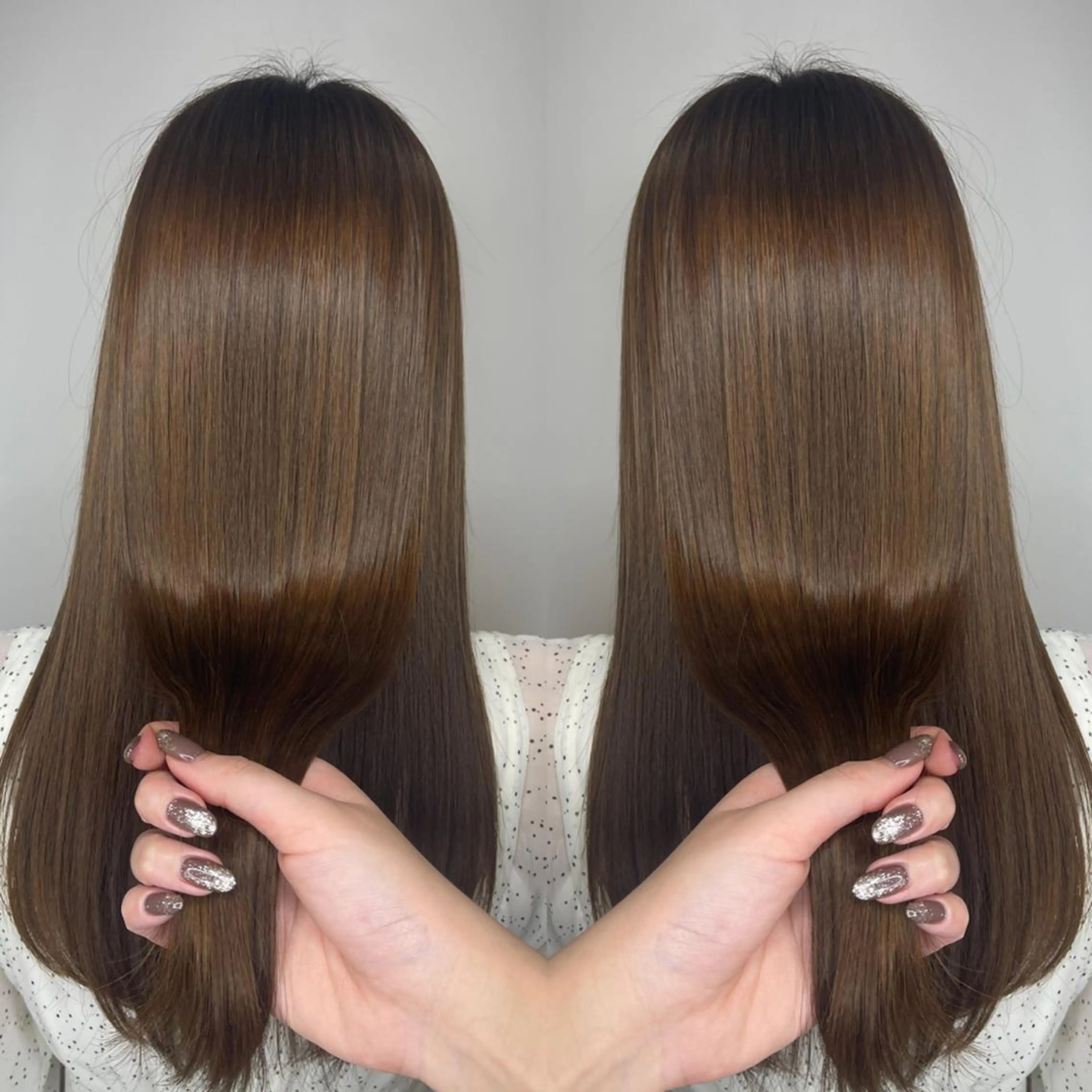 ロング カラー 縮毛矯正 トリートメント emi/髪質改善/ 韓国風/艶カラーのヘアスタイル