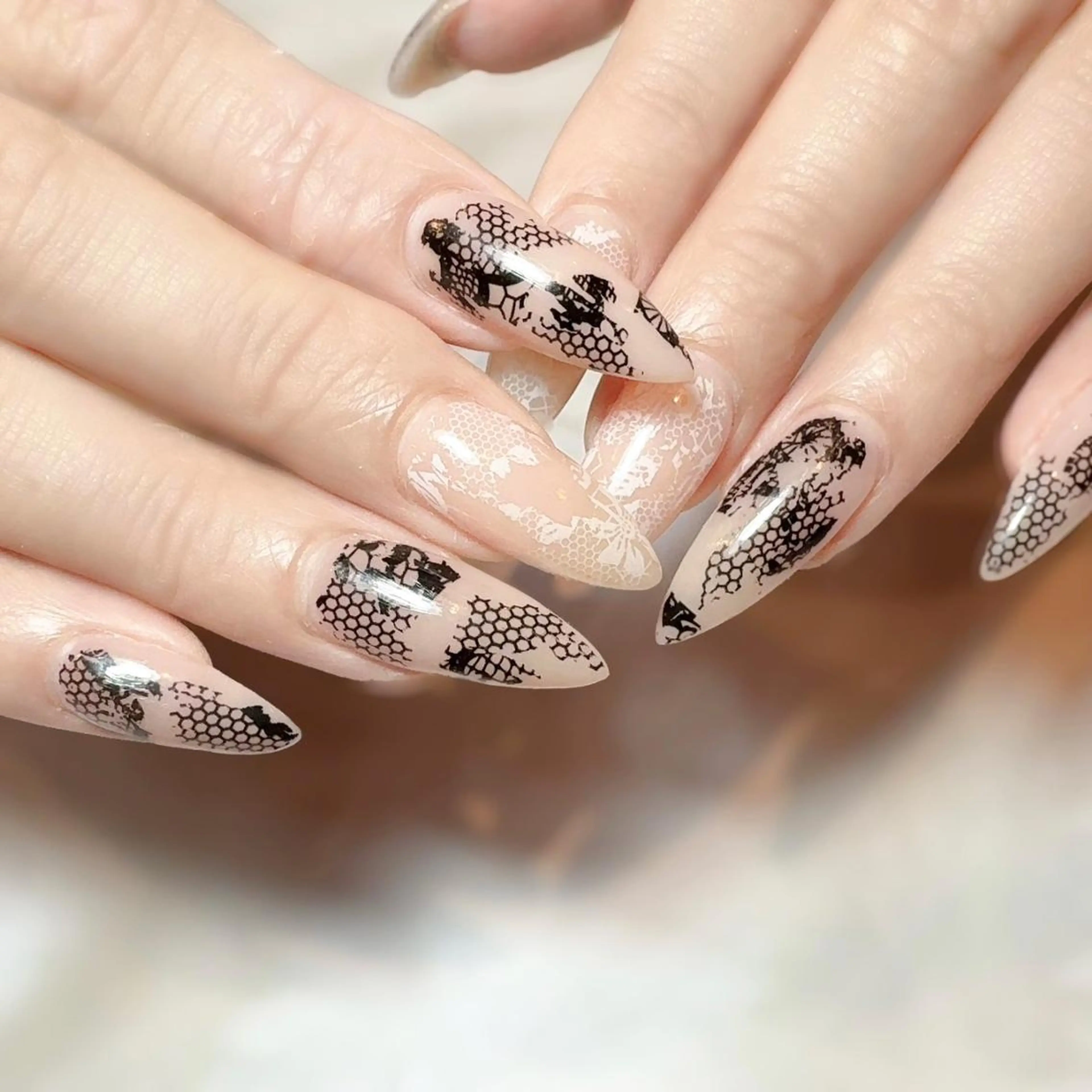 ネイル レース ワンホンネイル ハンドネイル Re:eight nailのネイルデザイン